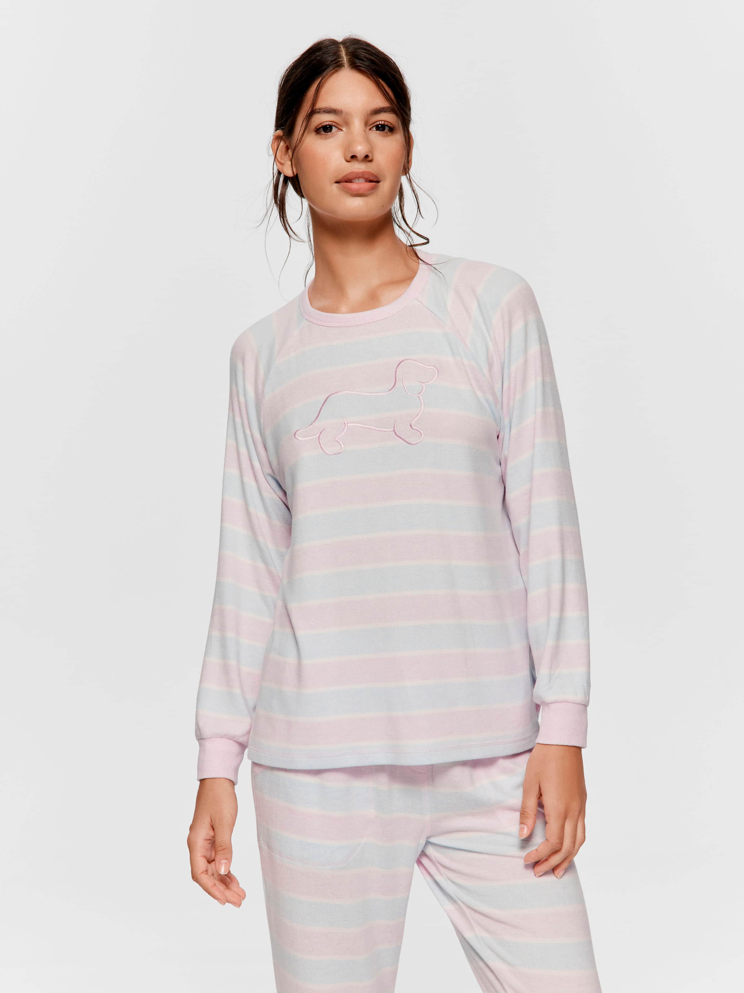 Penny Stripe Fuzzy Oversized Sweater