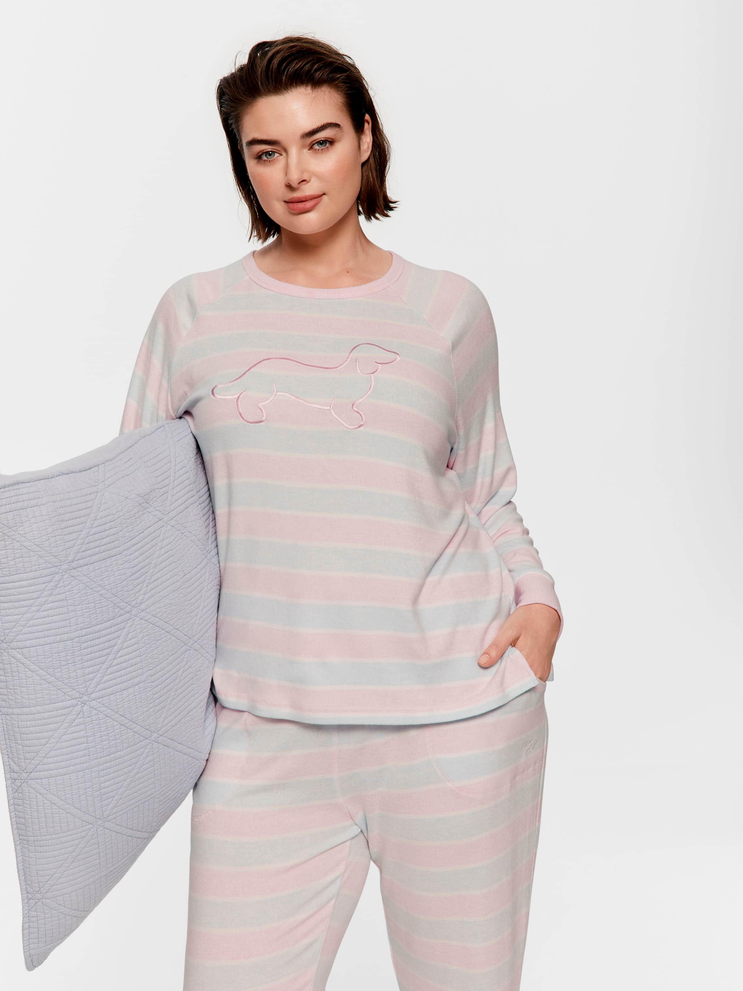 P.A. Plus Penny Stripe Fuzzy Oversized Sweater