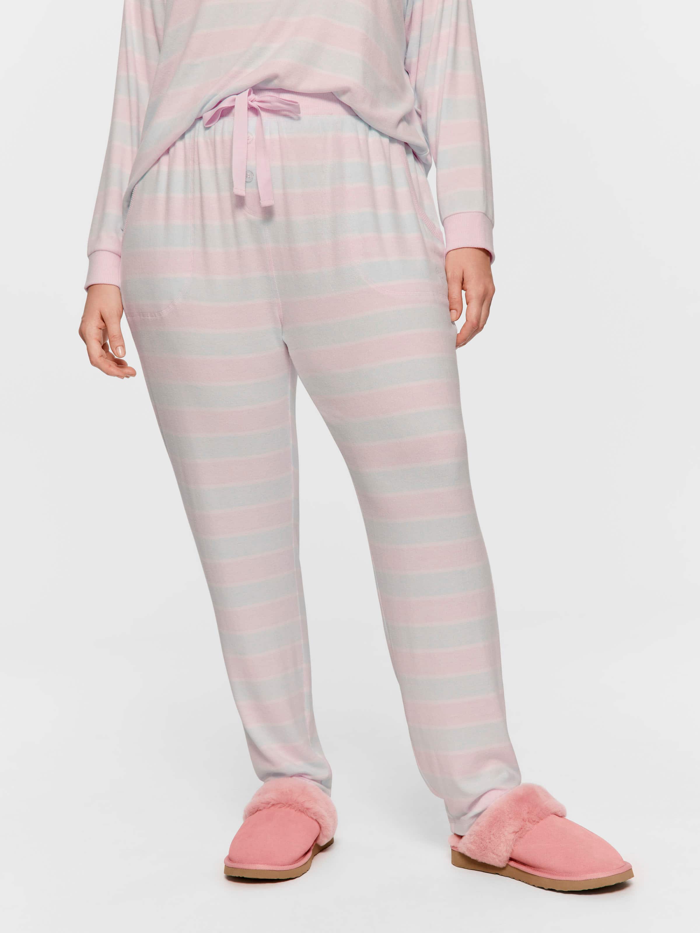 P.A. Plus Stripe Fuzzy Tapered Leg Pj Pant