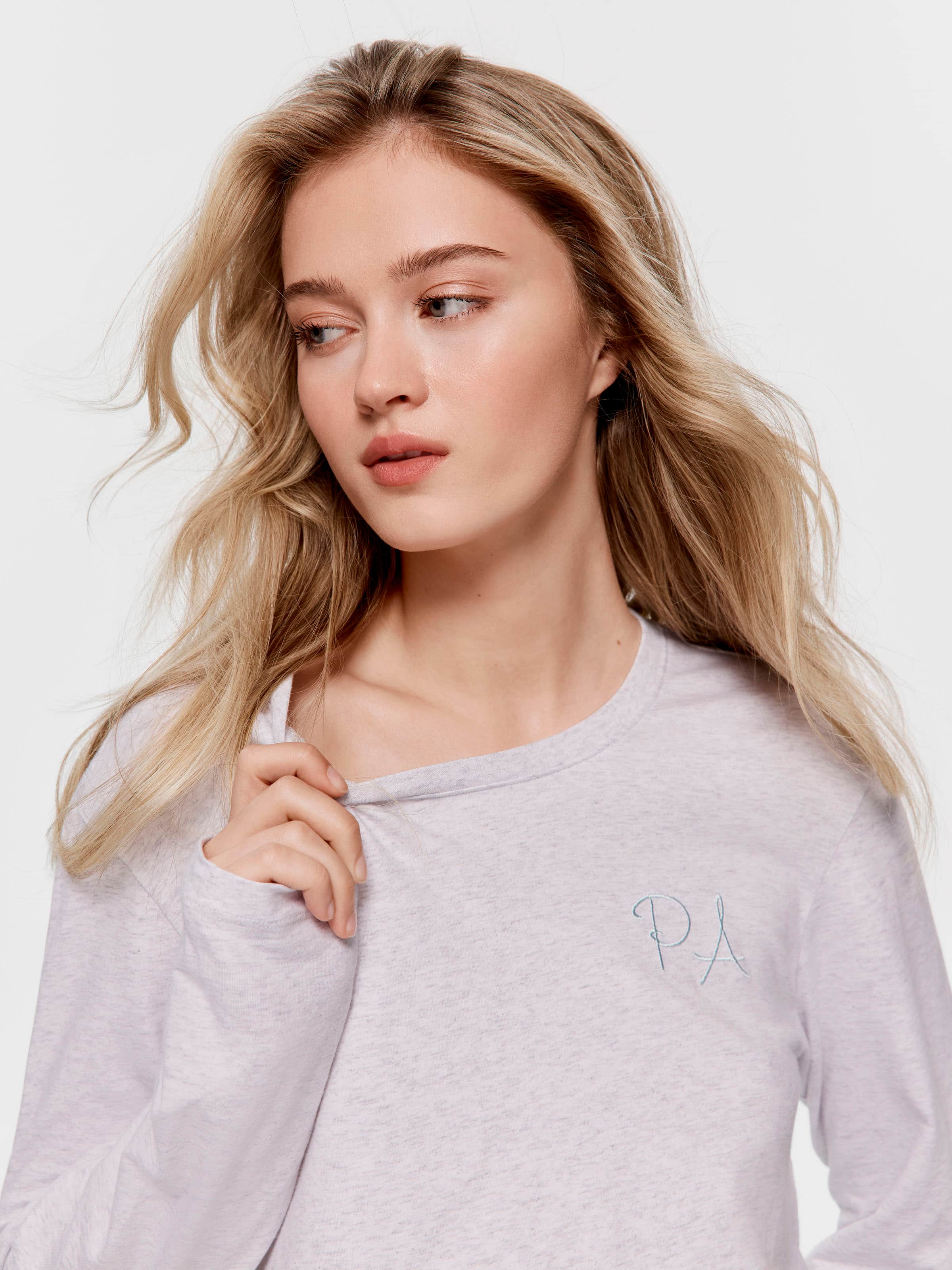 Grey Marle Long Sleeve Top