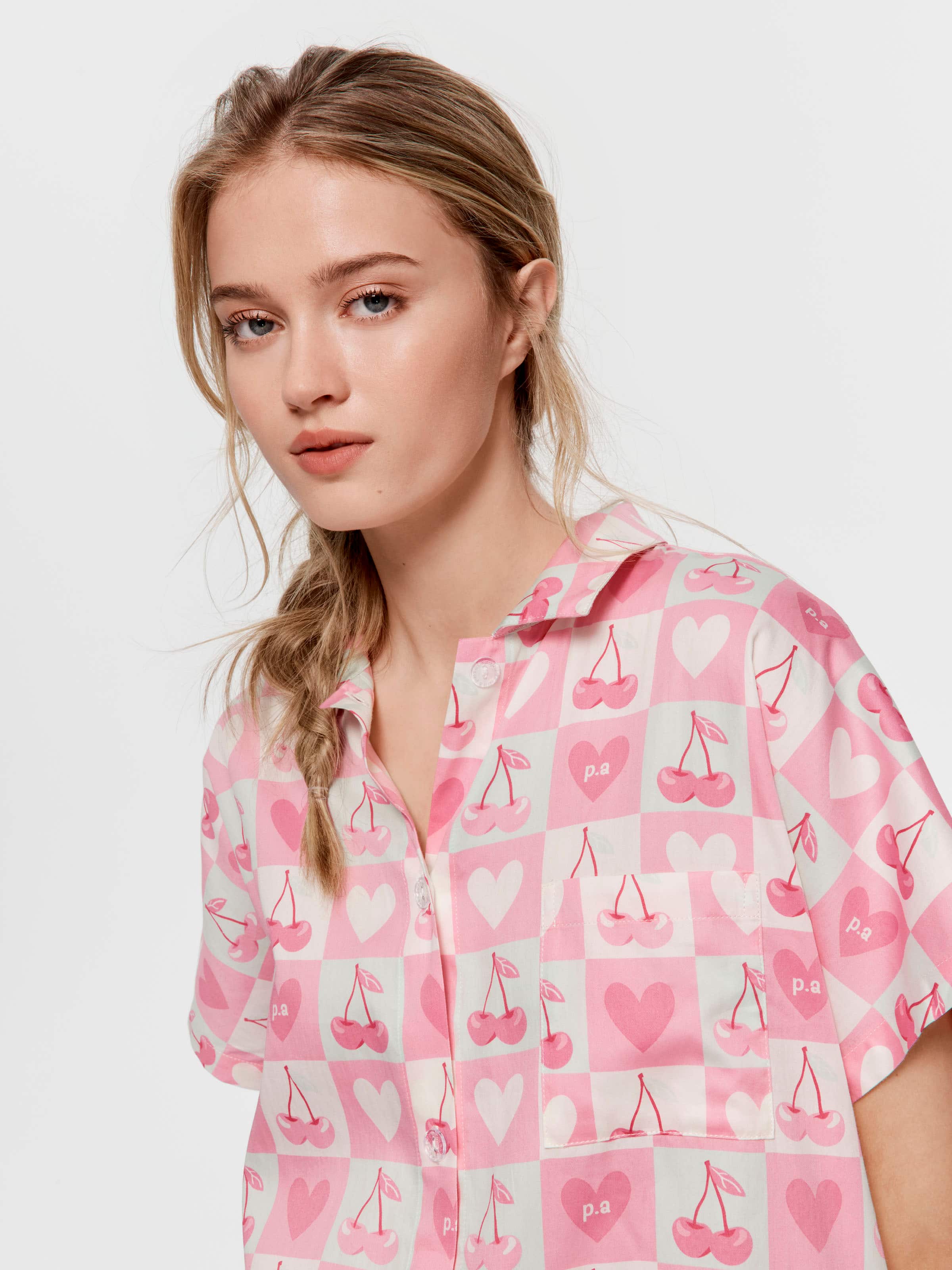 Cherry Heart 100% Cotton Boyfriend Nightshirt