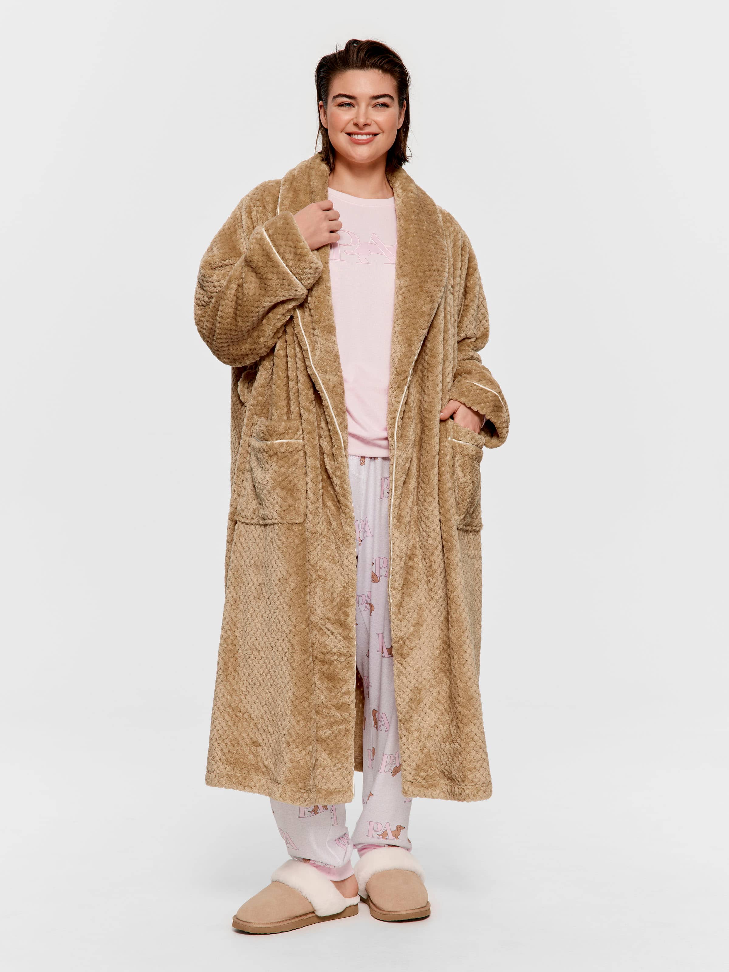 P.A. Plus Caramel Jacquard Gown