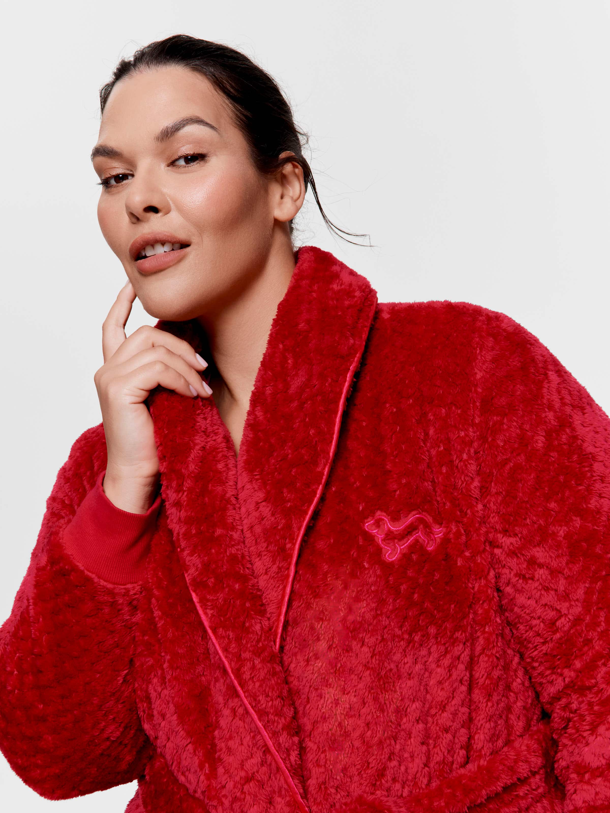 P.A. Plus Berry Long Jacquard Gown