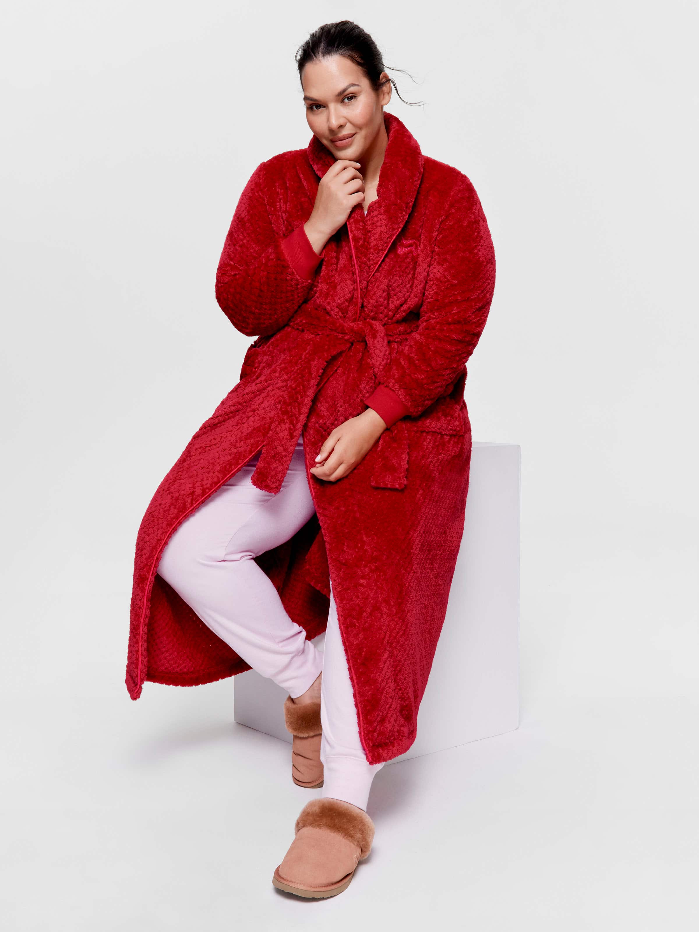 P.A. Plus Berry Long Jacquard Gown