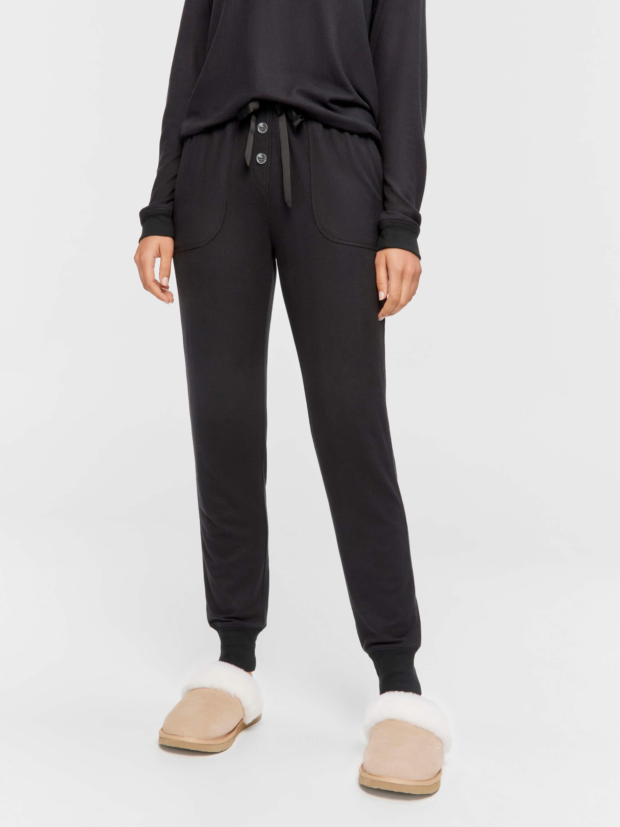 Black Plush Easy Pj Pant