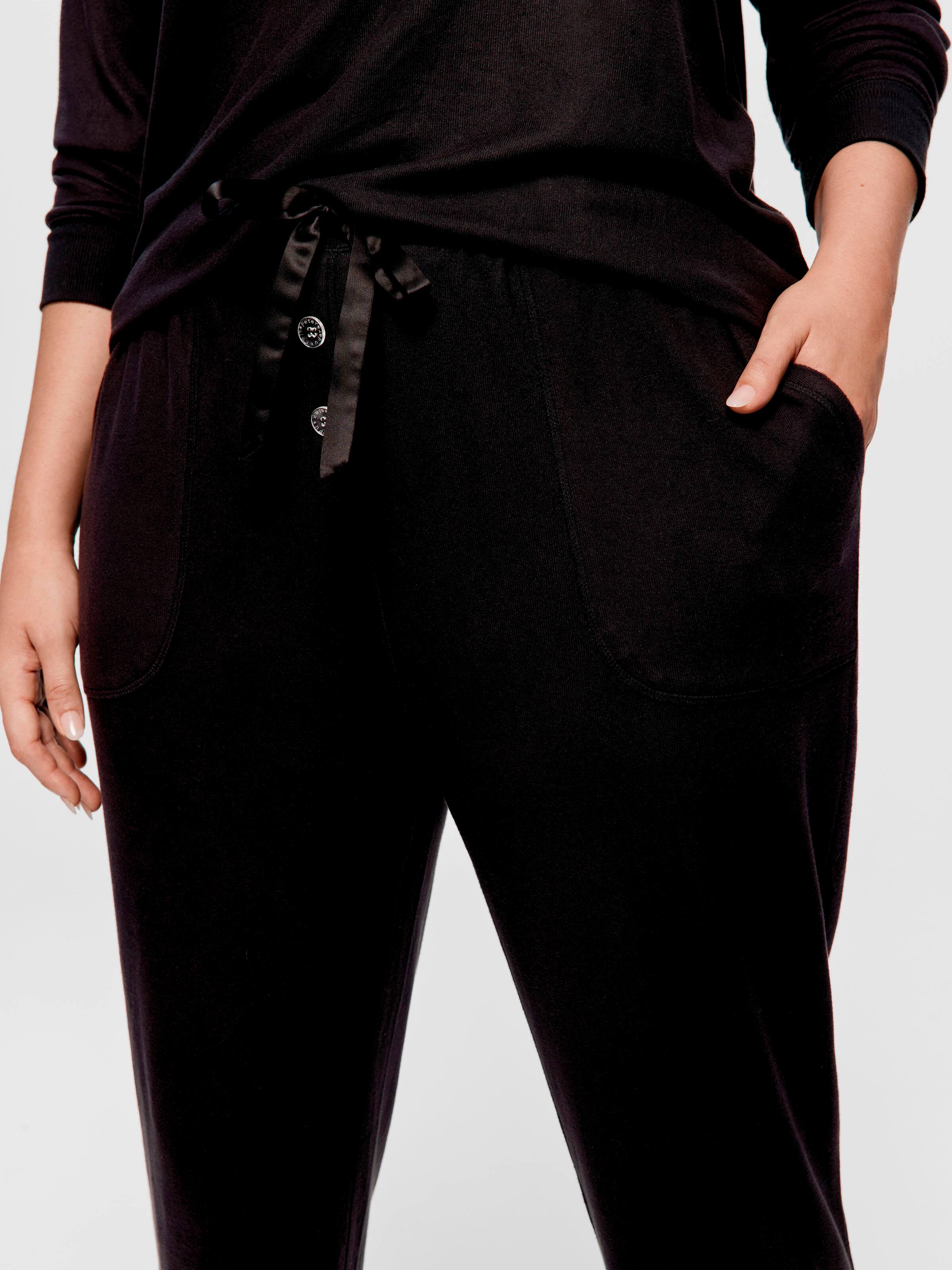 P.A. Plus Black Plush Easy Pj Pant