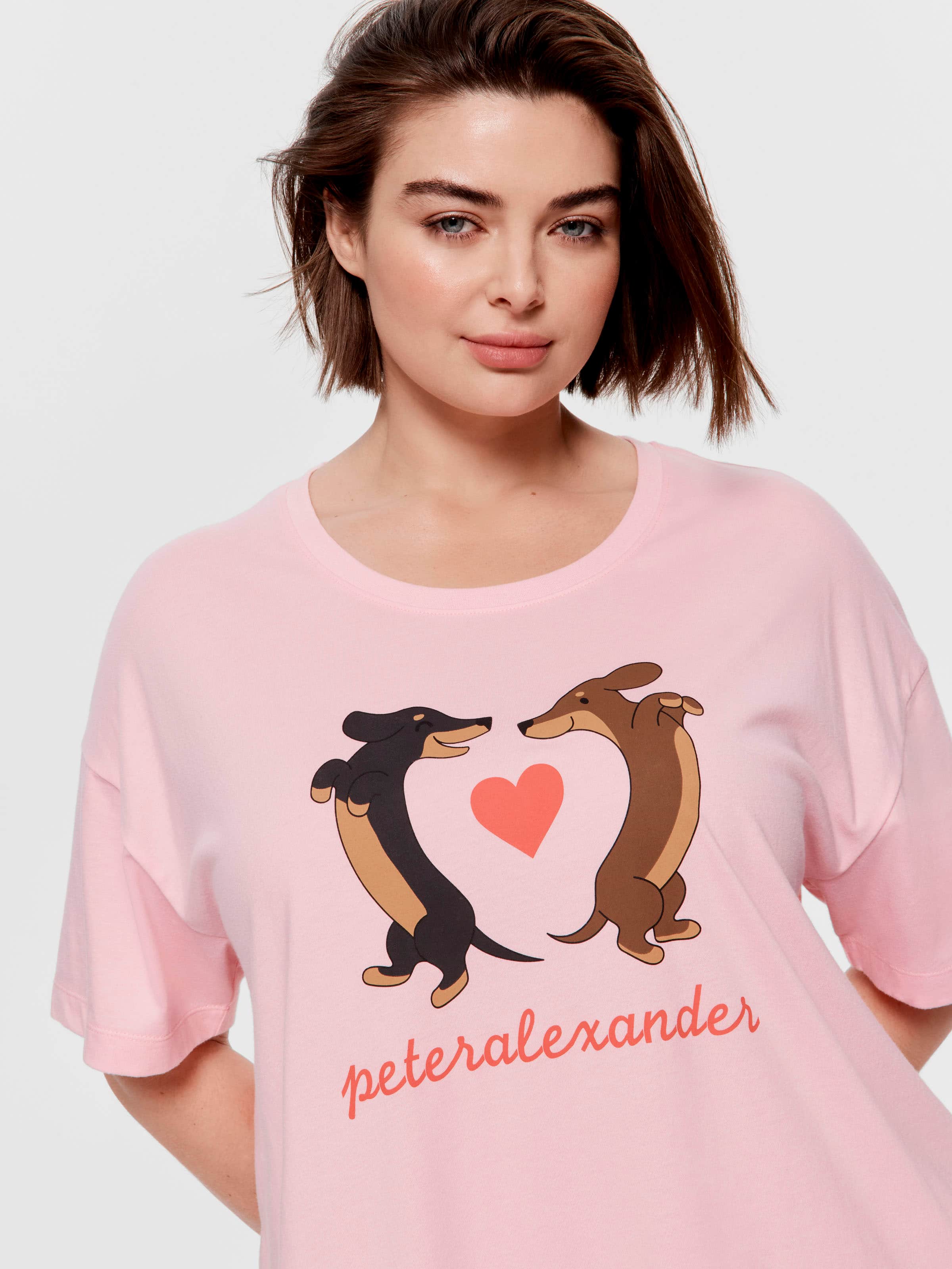 P.A. Plus Dachshund Love Slim Sleep Tee