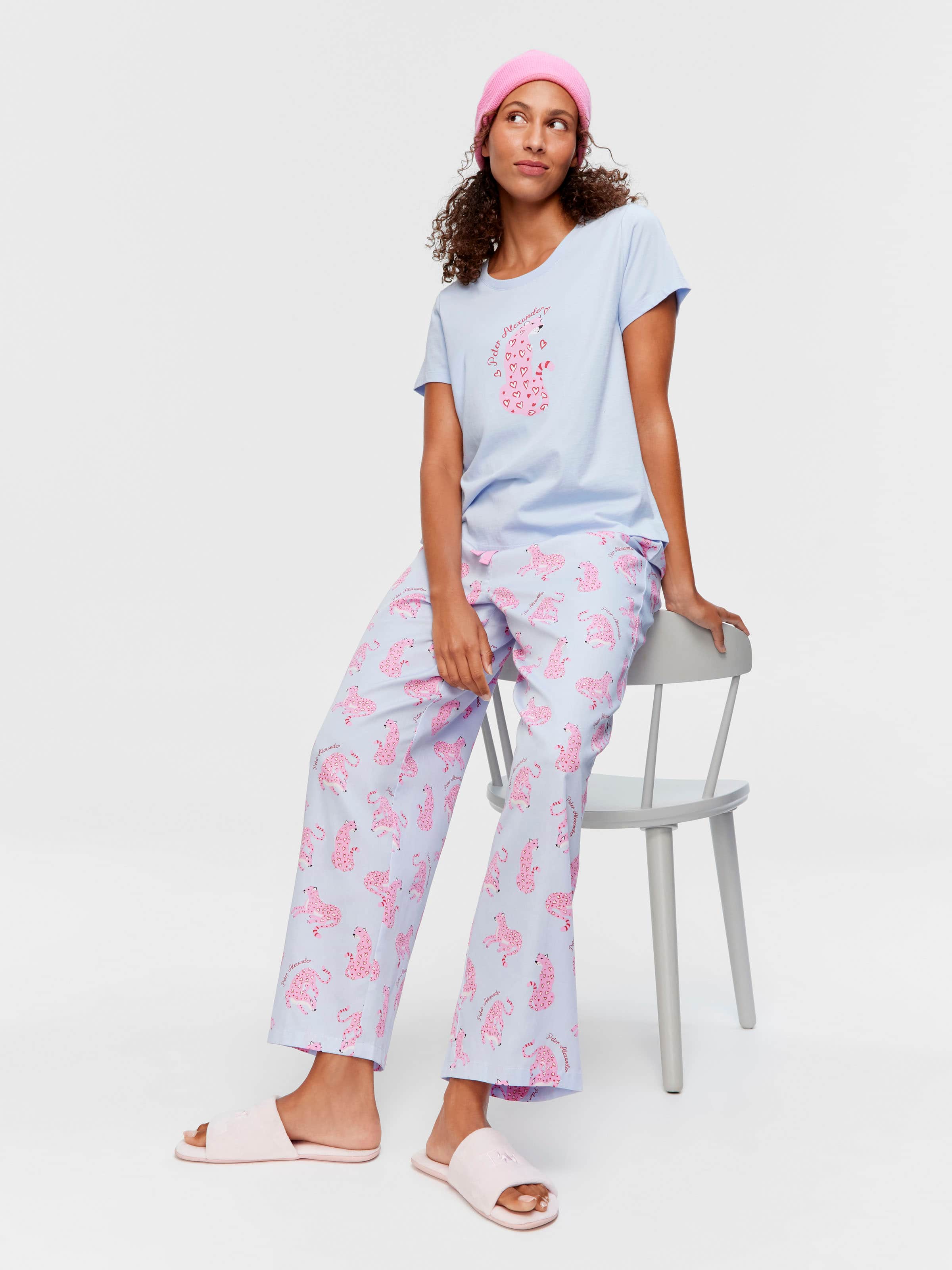 Heart Leopard 100% Cotton Tee & Pants Pj Set