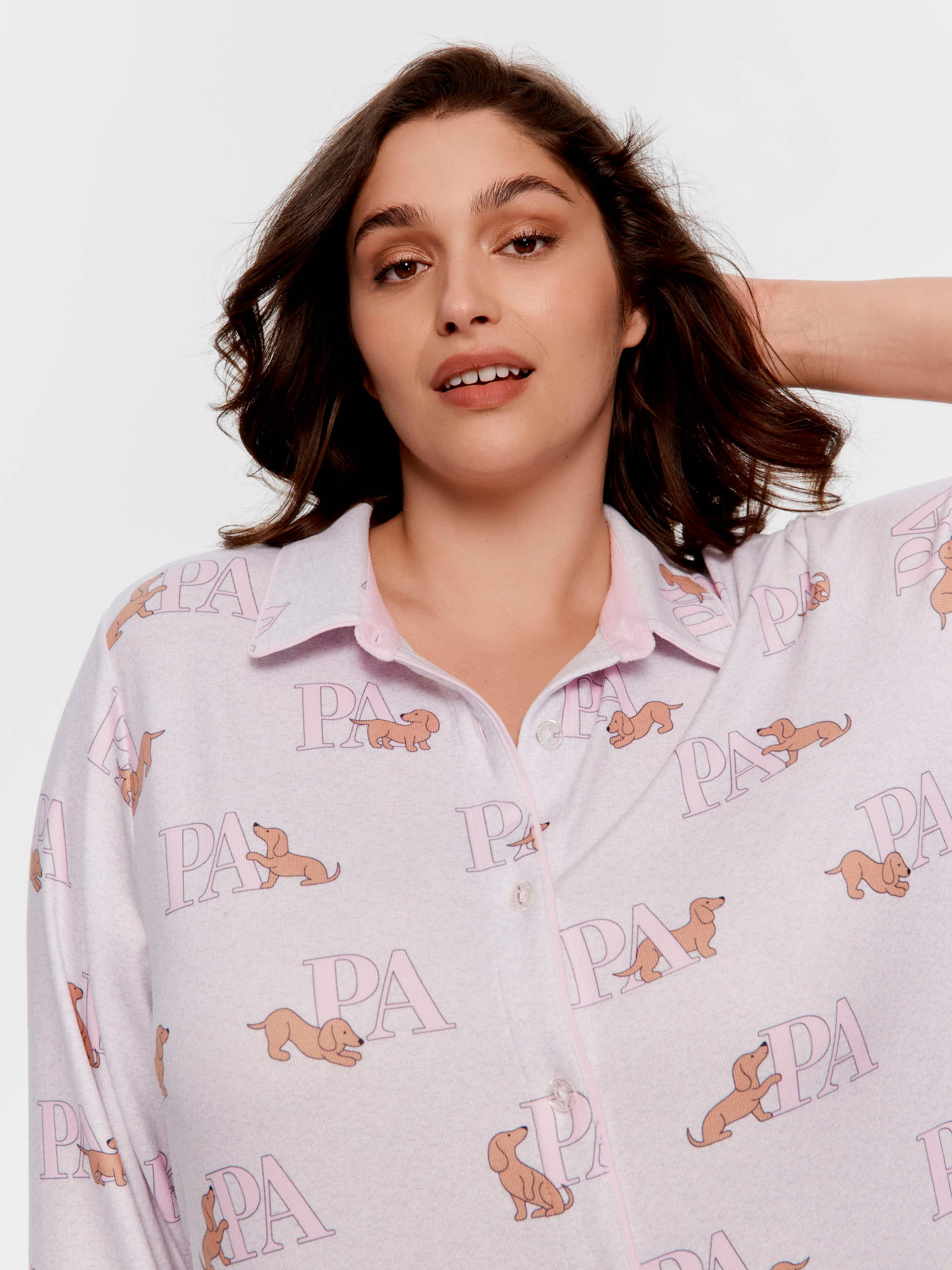 P.A. Plus Penny Logo Plush Long Sleeve Nightshirt