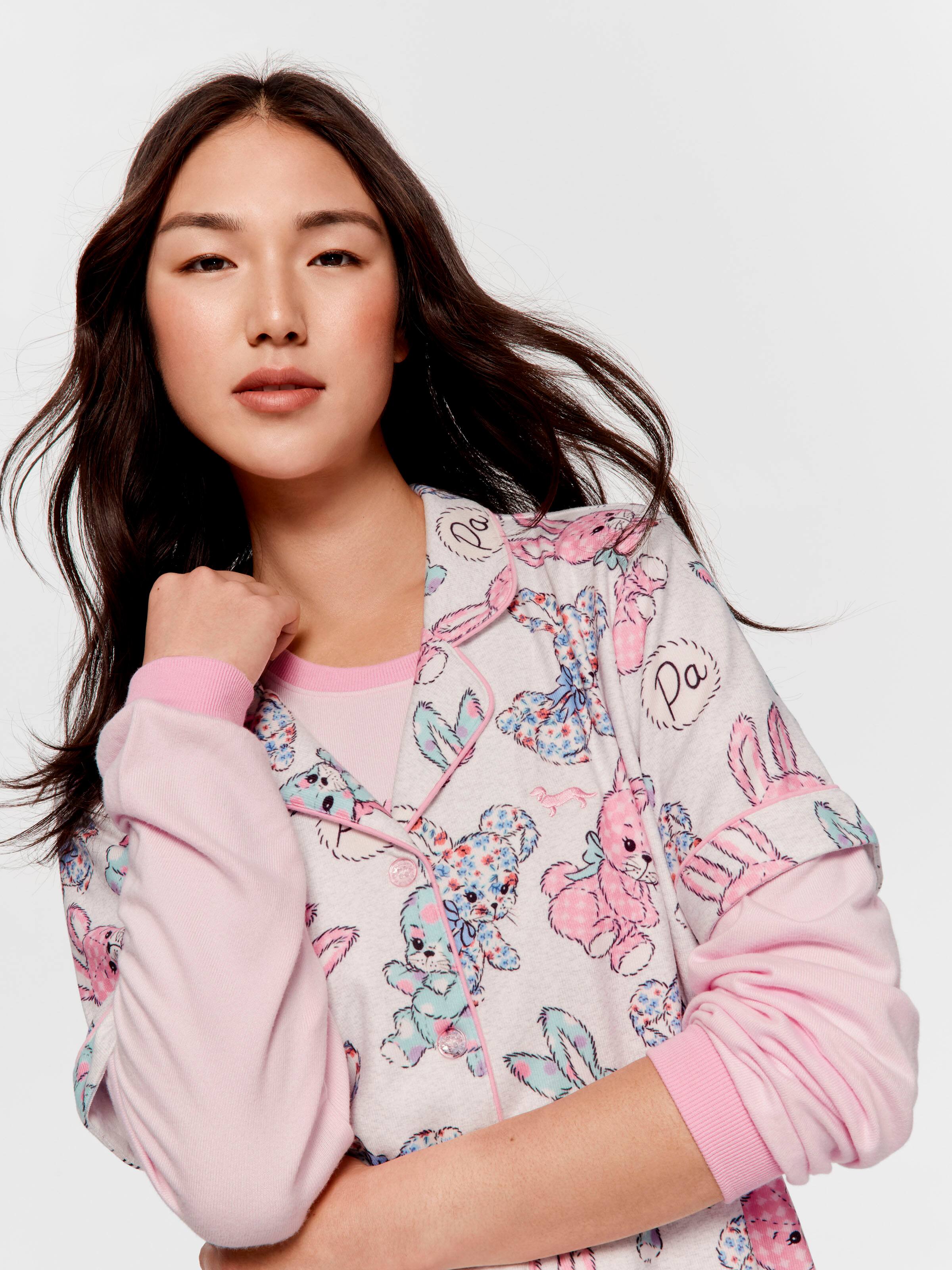 Soft Bunny Plush Shortie Pj Set