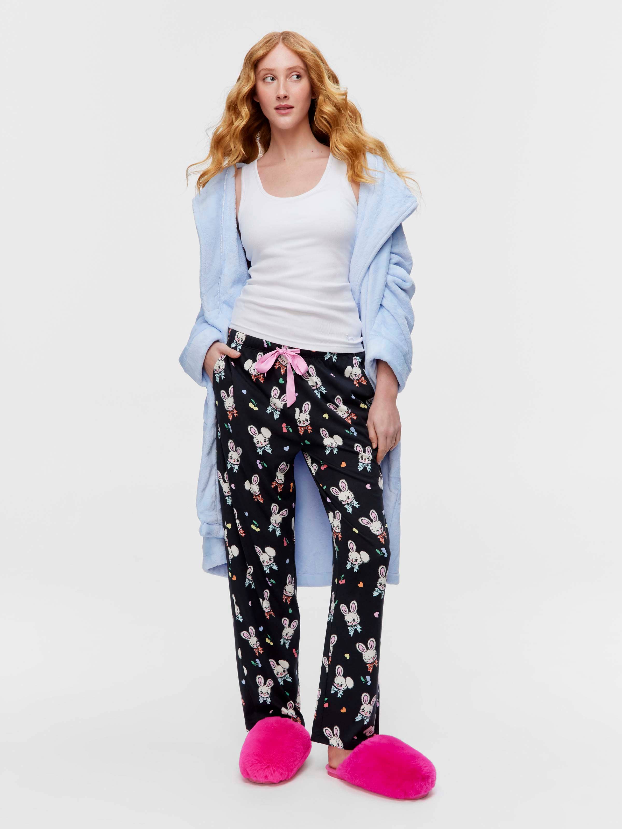 Vintage Bunnies Straight Leg Pj Pant