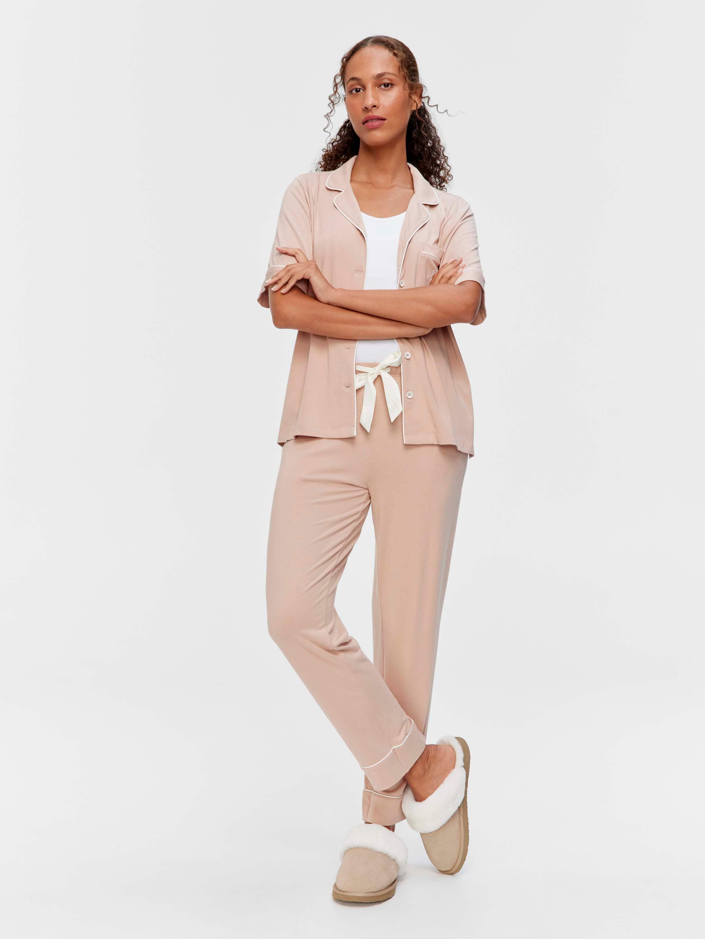 Caramel Bamboo Jersey Tapered Pj Pant