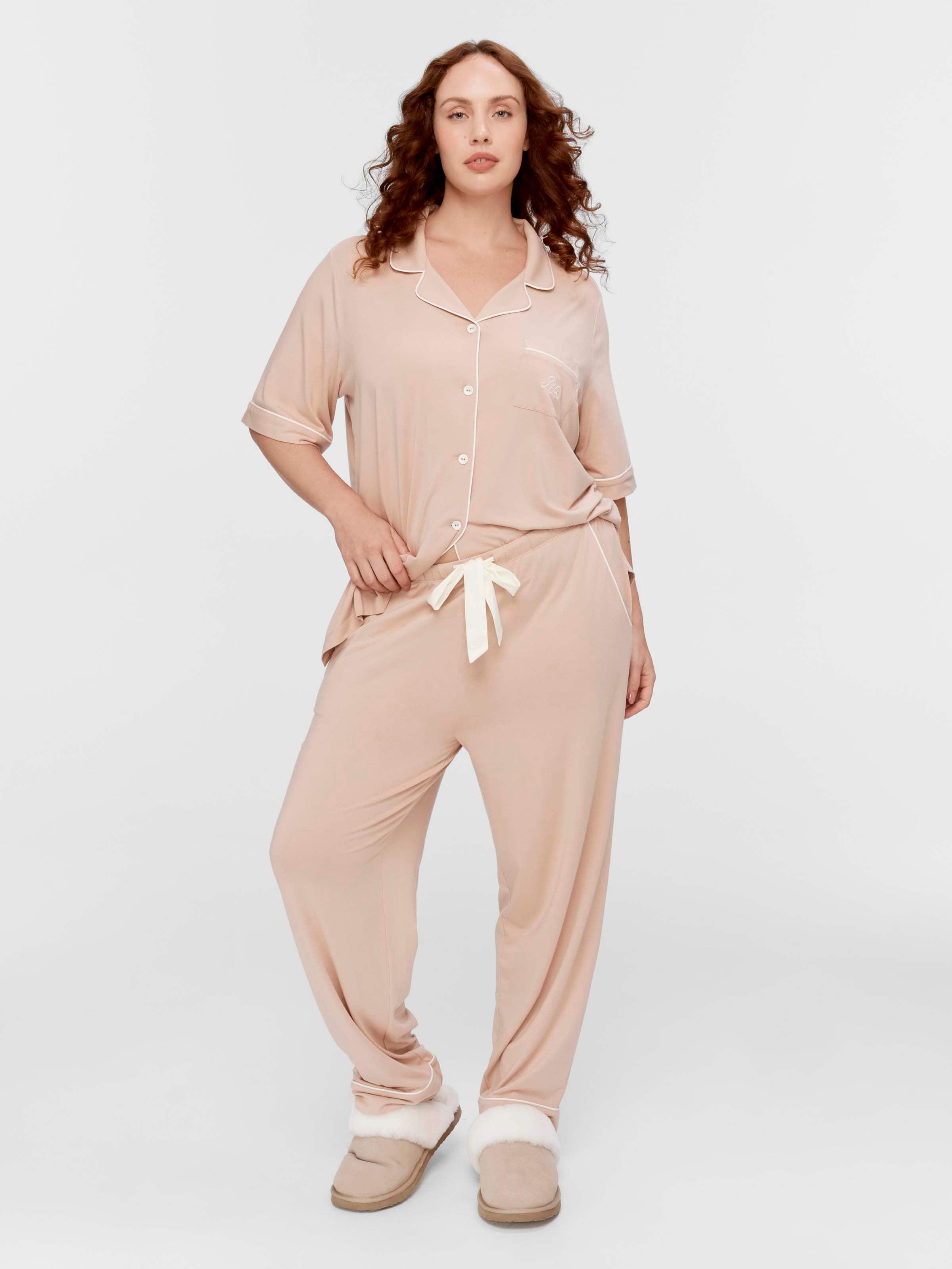 P.A. Plus Caramel Bamboo Jersey Tapered Pj Pant