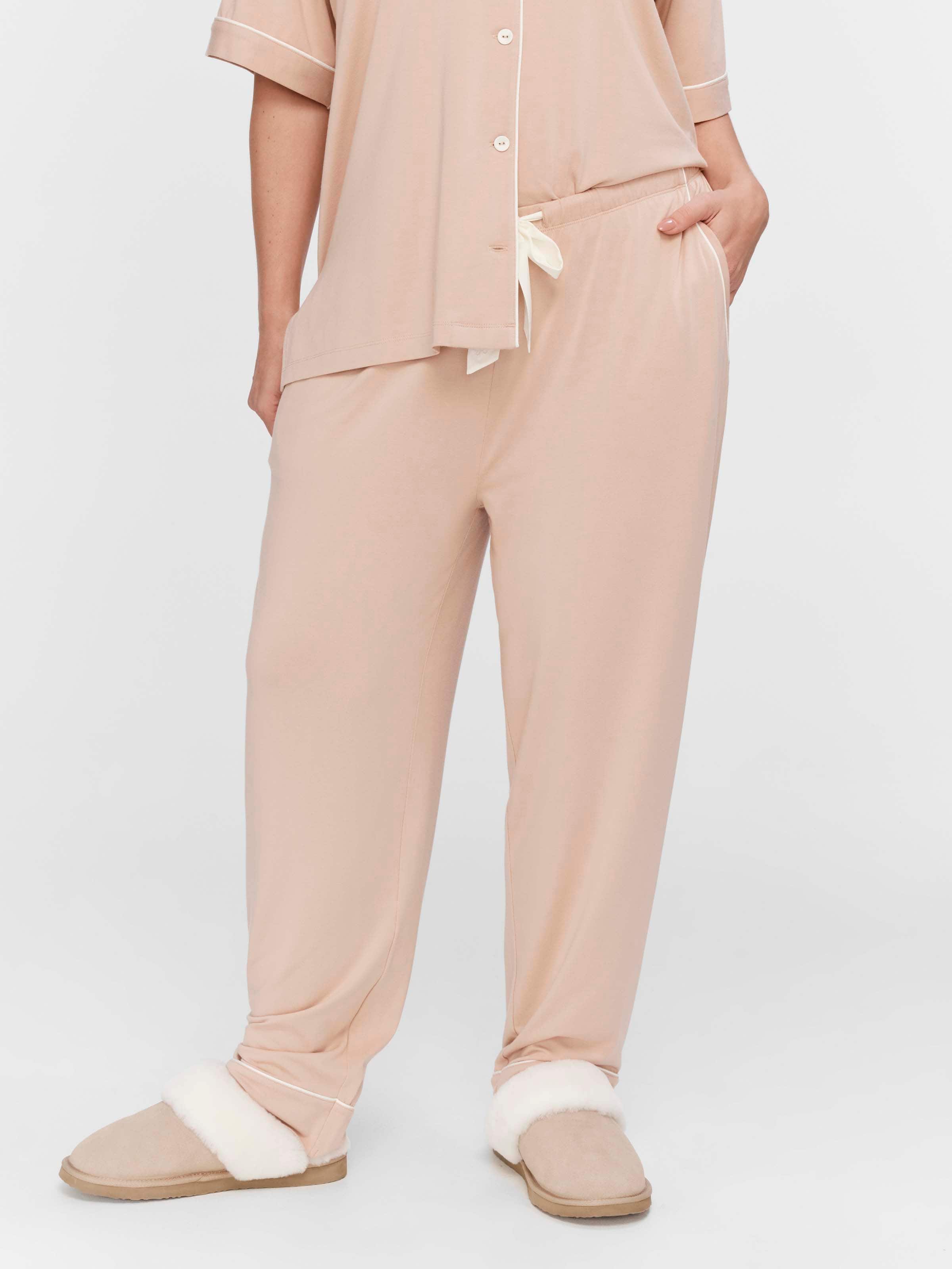 P.A. Plus Caramel Bamboo Jersey Tapered Pj Pant