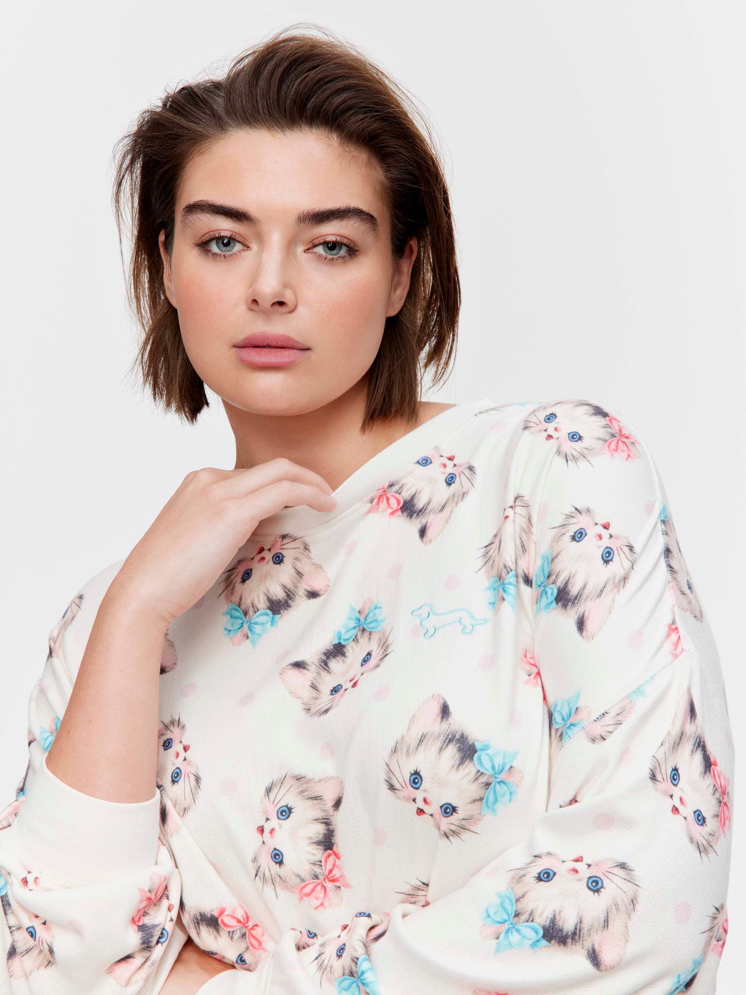 P.A. Plus Cat Pointelle Pj Set