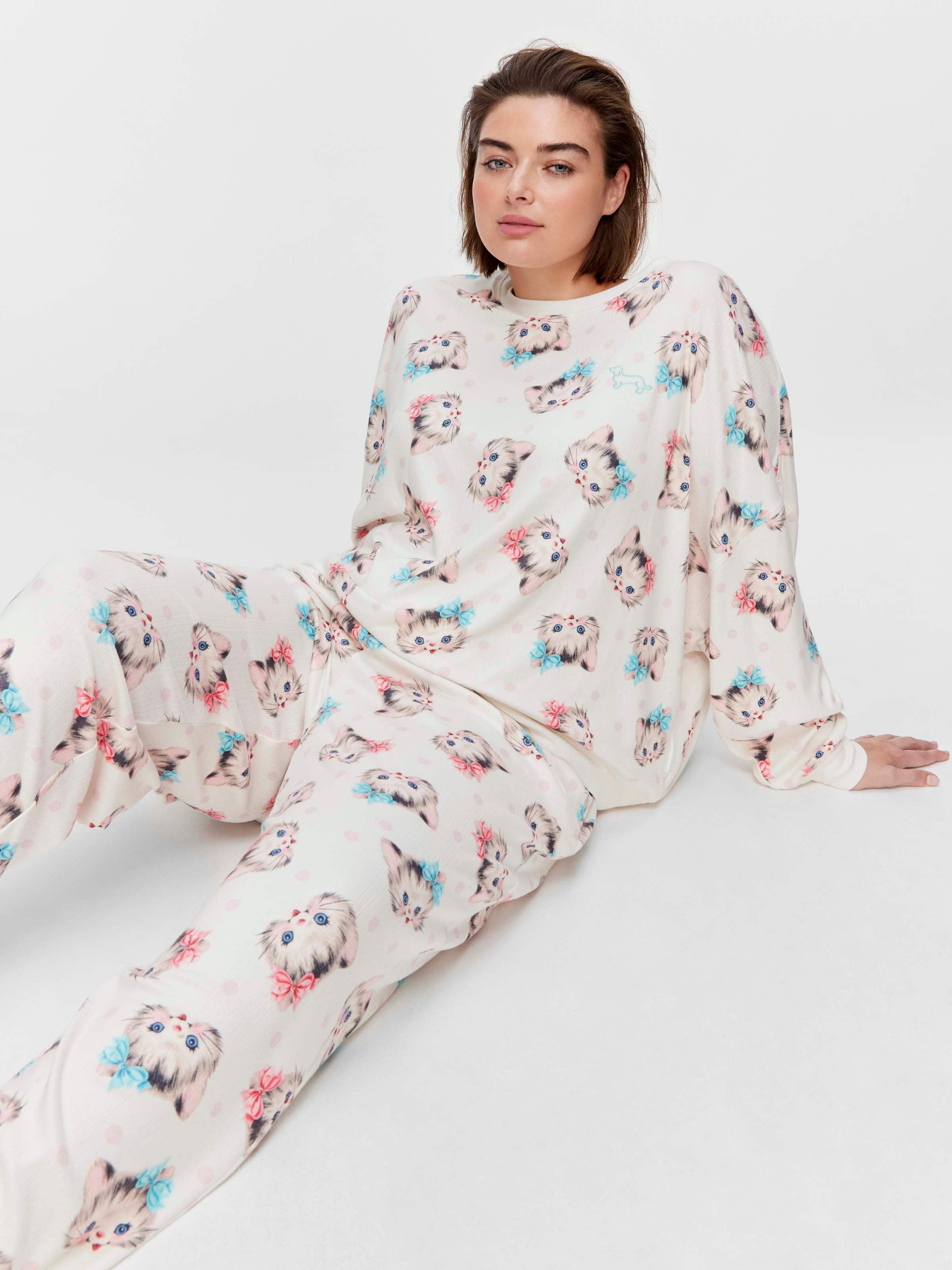 P.A. Plus Cat Pointelle Pj Set