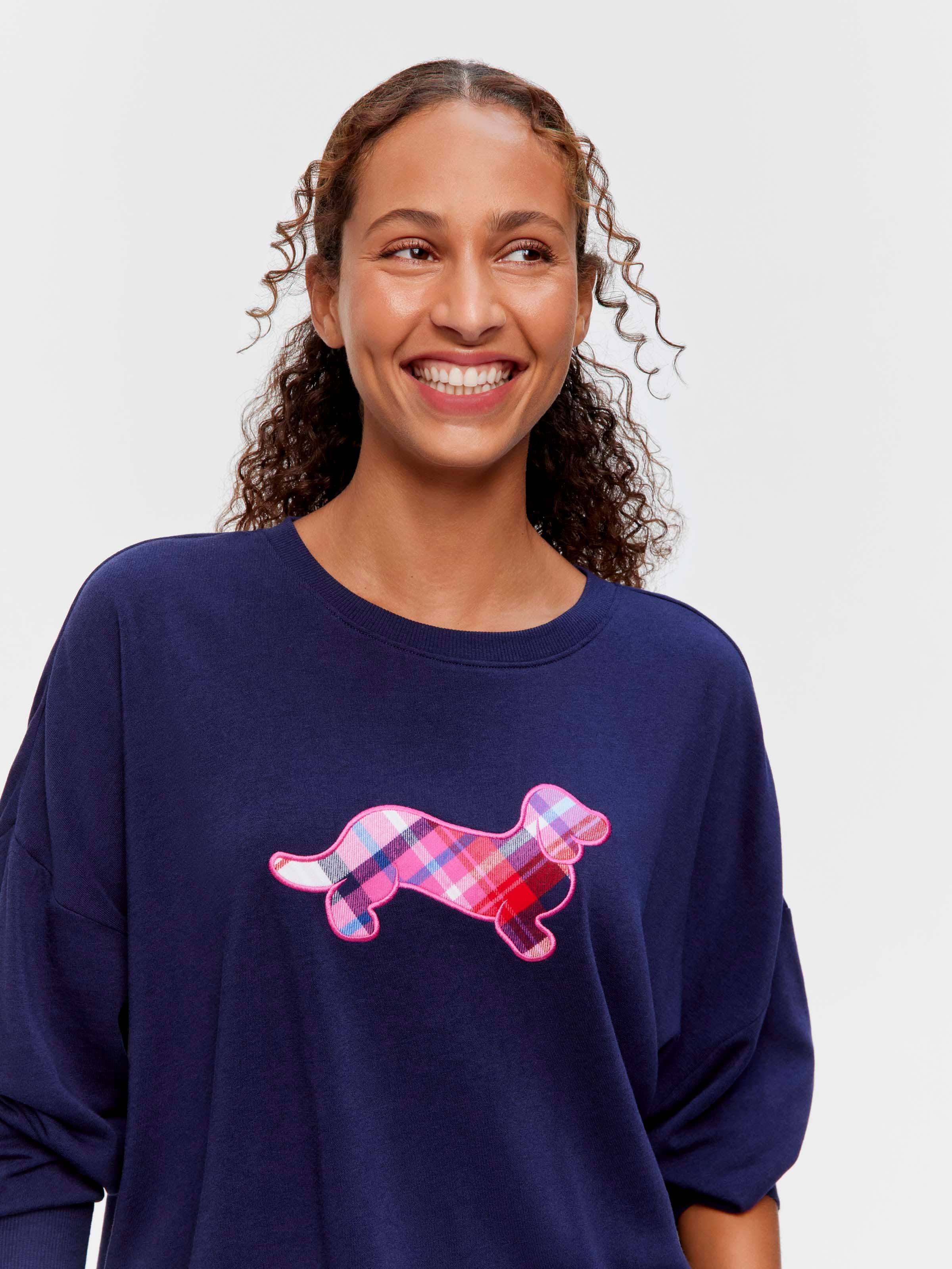 Navy Check Penny Sweater