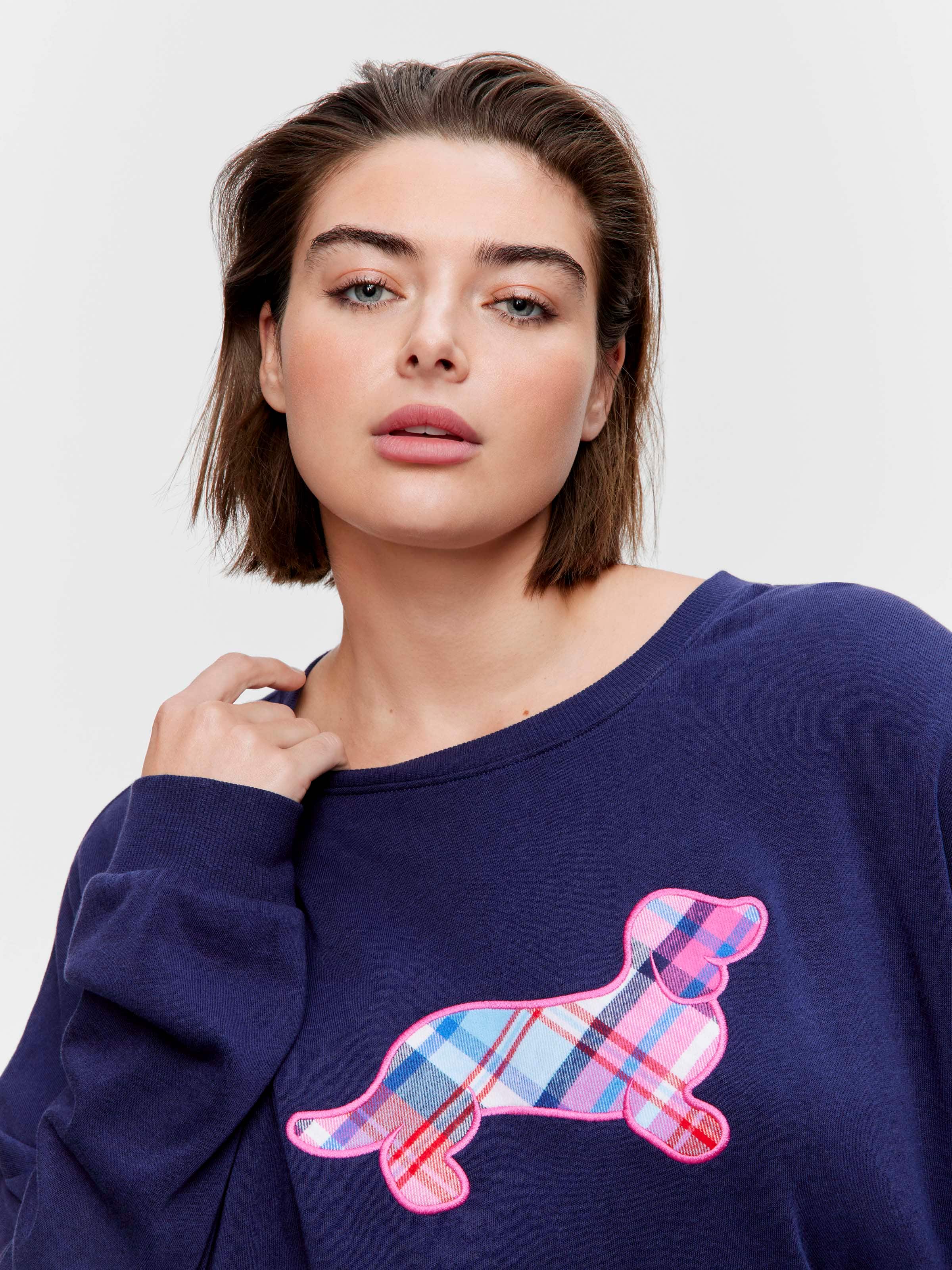 P.A. Plus Navy Check Penny Sweater