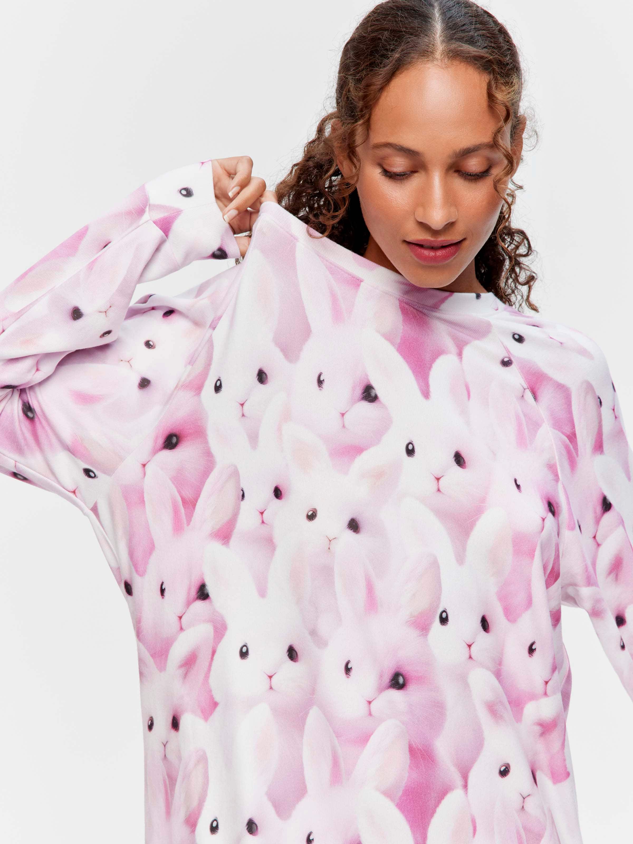 Show Me The Bunny Plush Long Sleeve Nightie