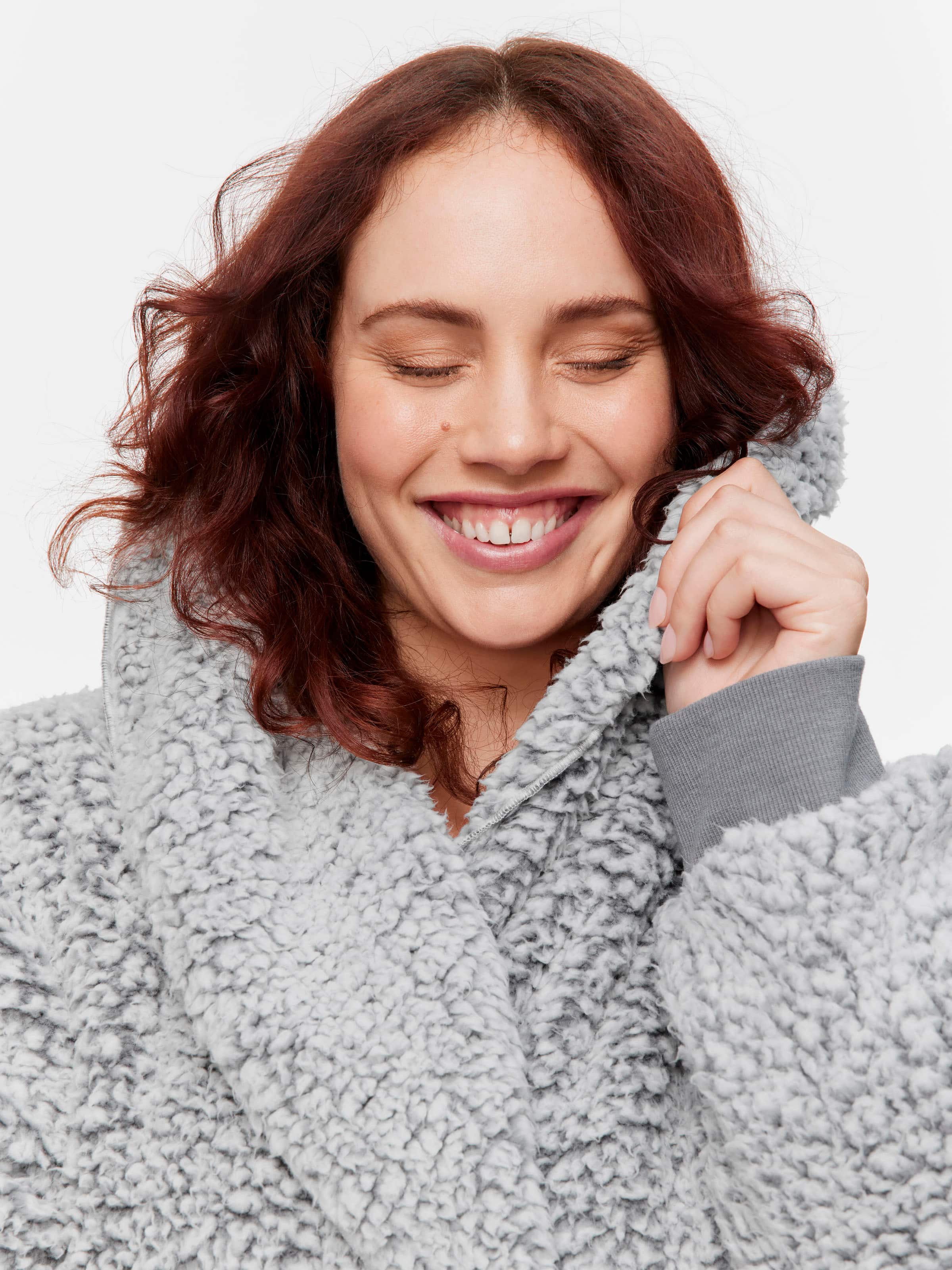 P.A. Plus Grey Teddy Shrug