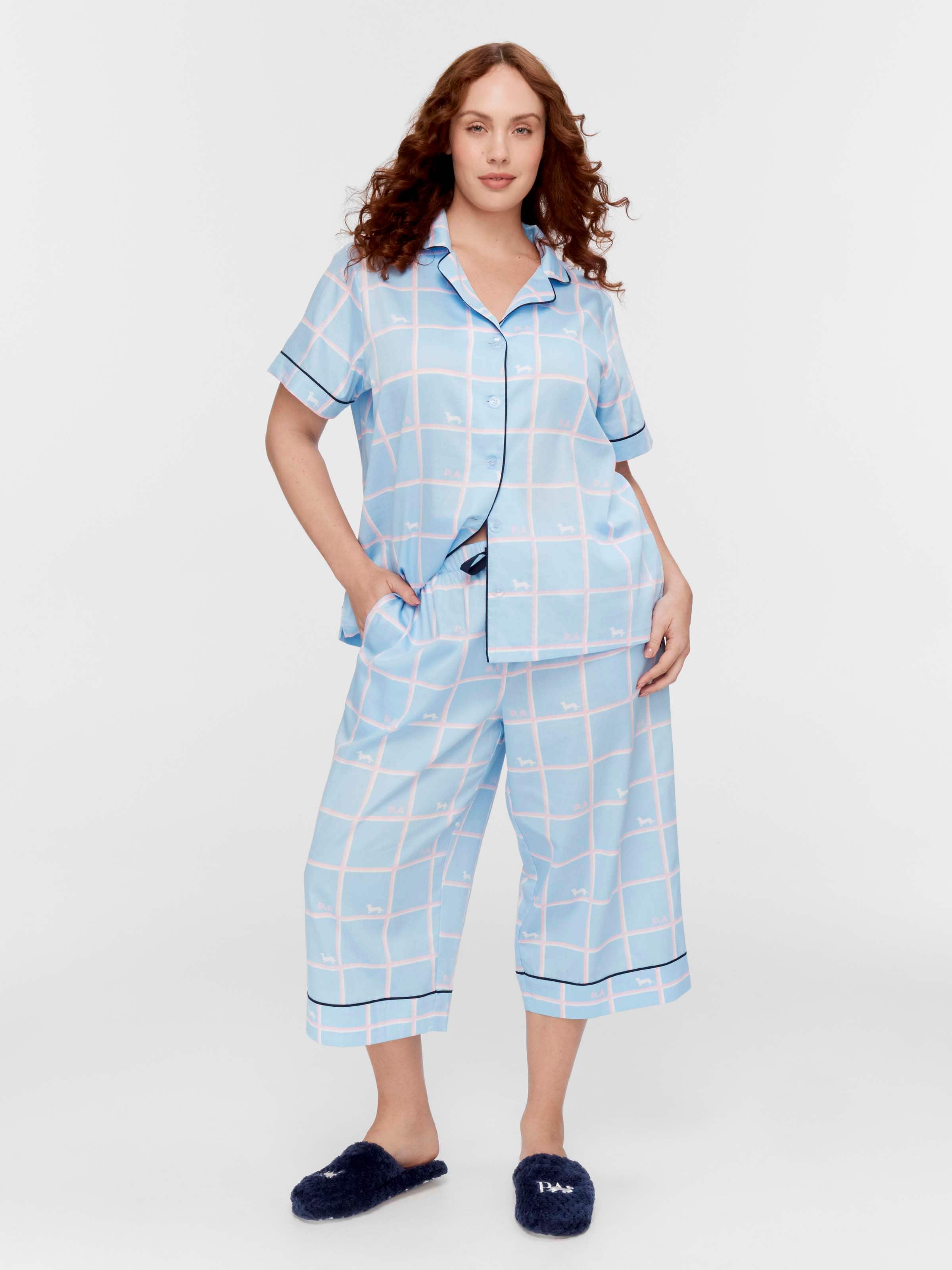 P.A. Plus Windowpane Penny 100% Cotton Pj Pant
