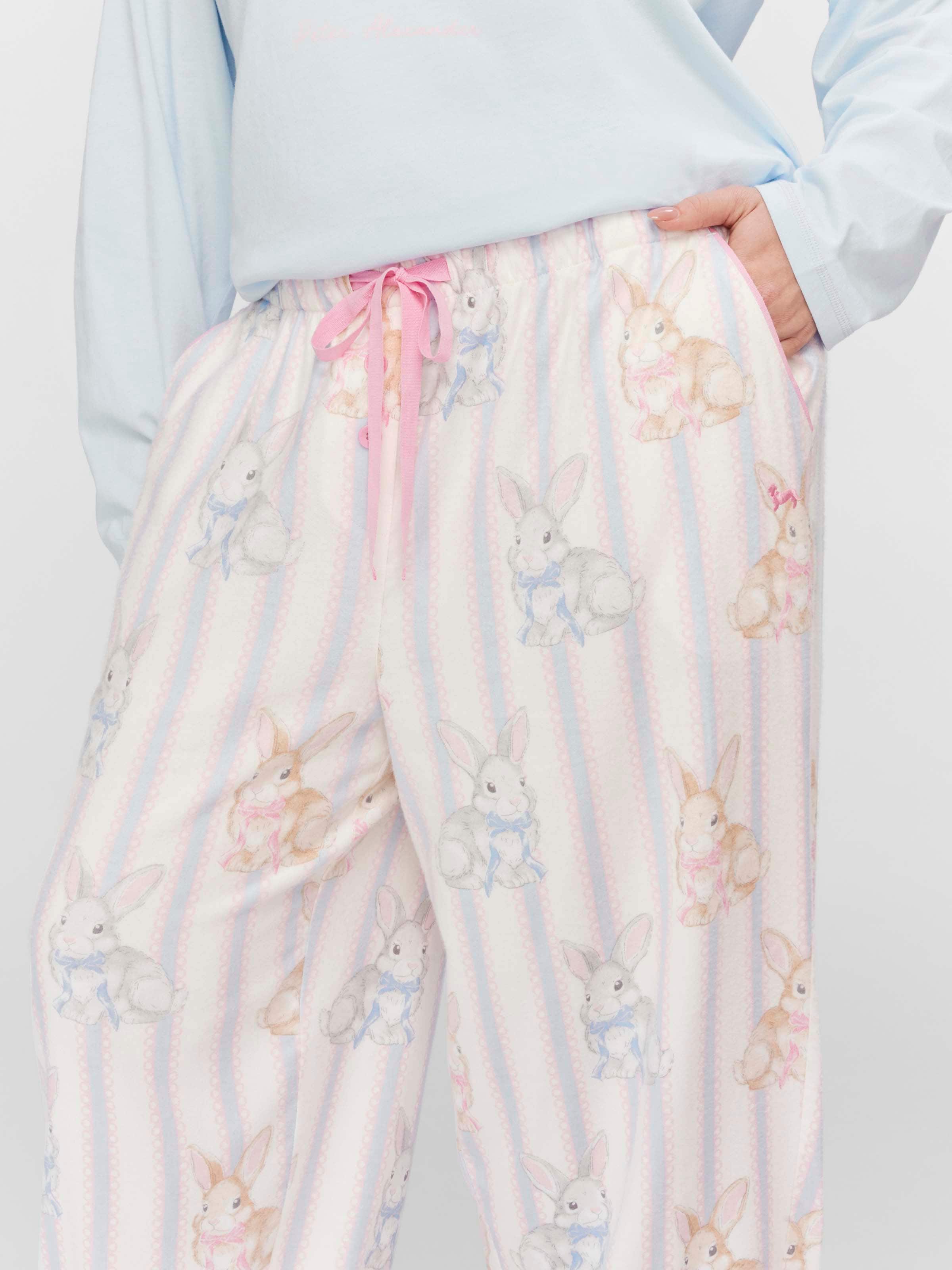 P.A. Plus Bow Bunny Bamboo Flannelette Classic Pj Pant