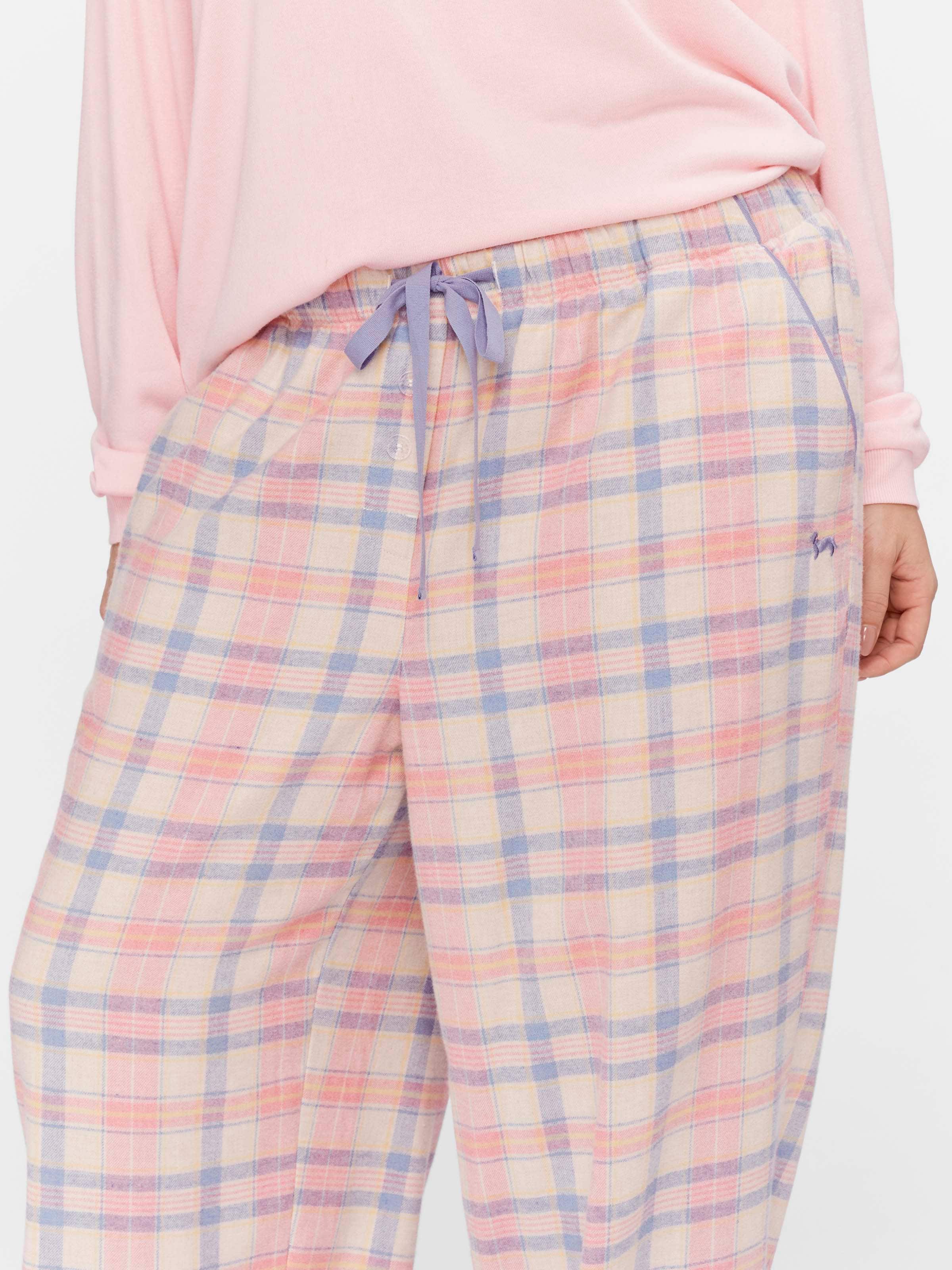 P.A. Plus Pastel Check 100% Cotton Flannelette Classic Pj Pant