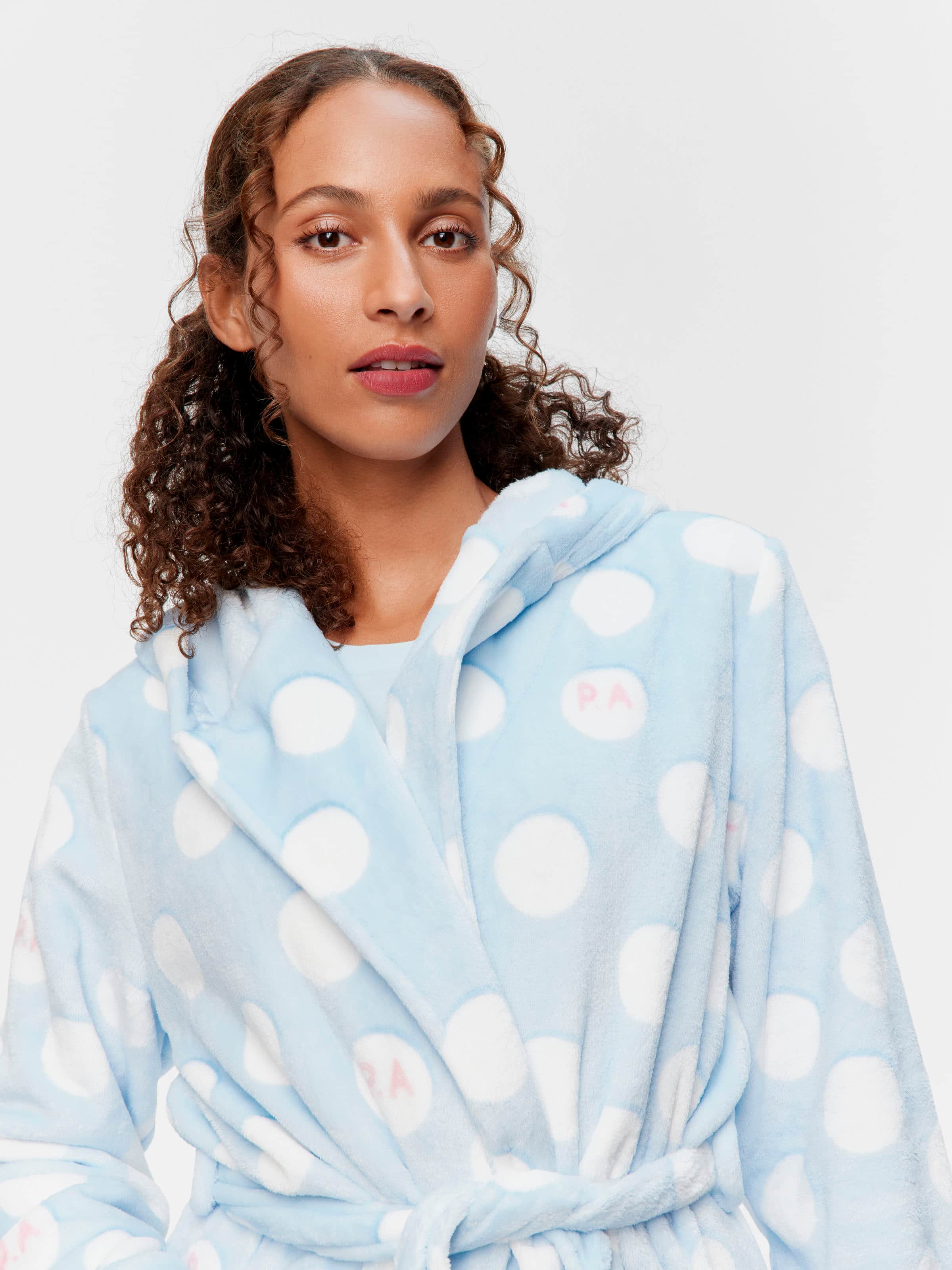 Blue Spot Hooded Gown