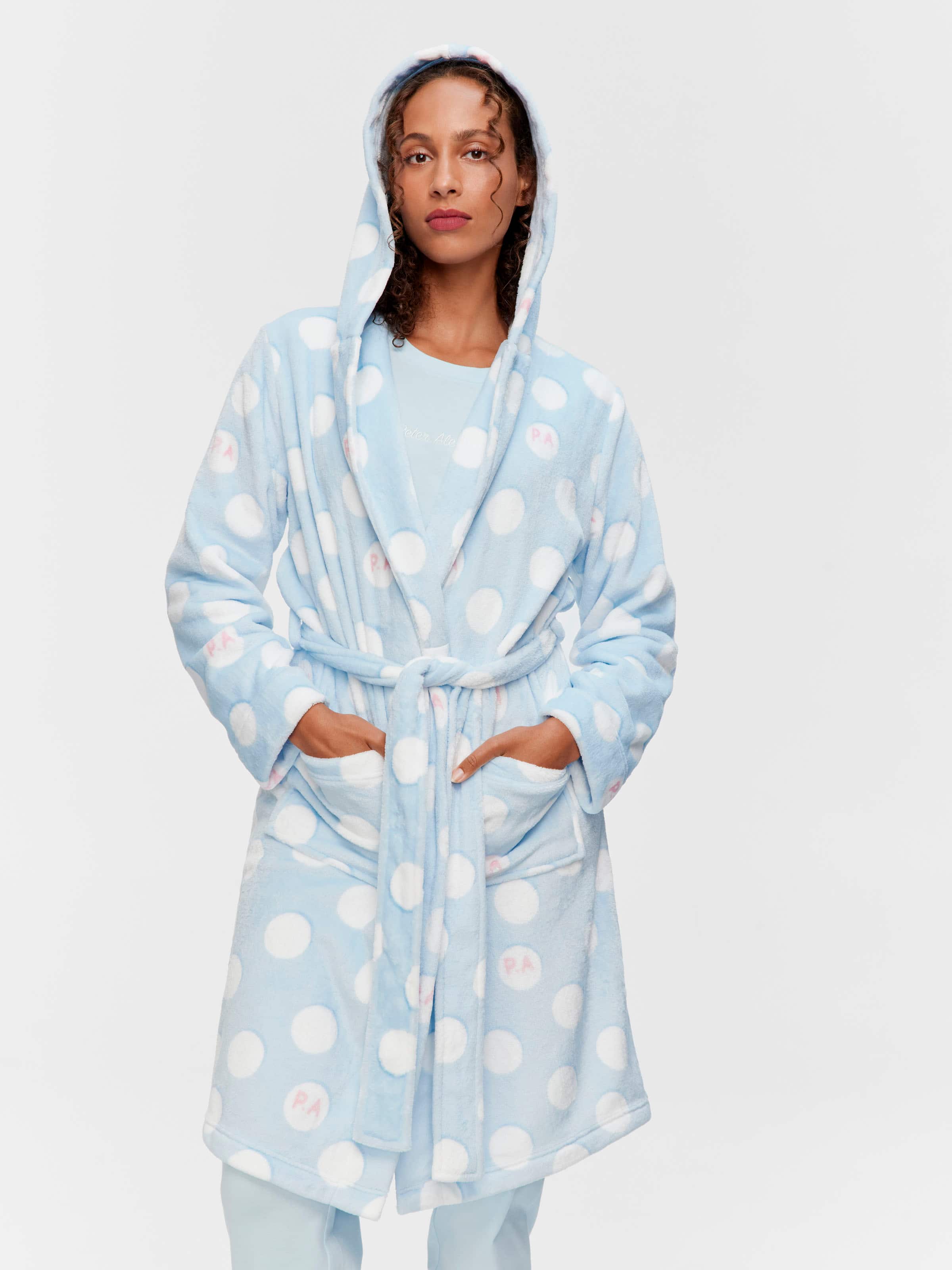 Blue Spot Hooded Gown
