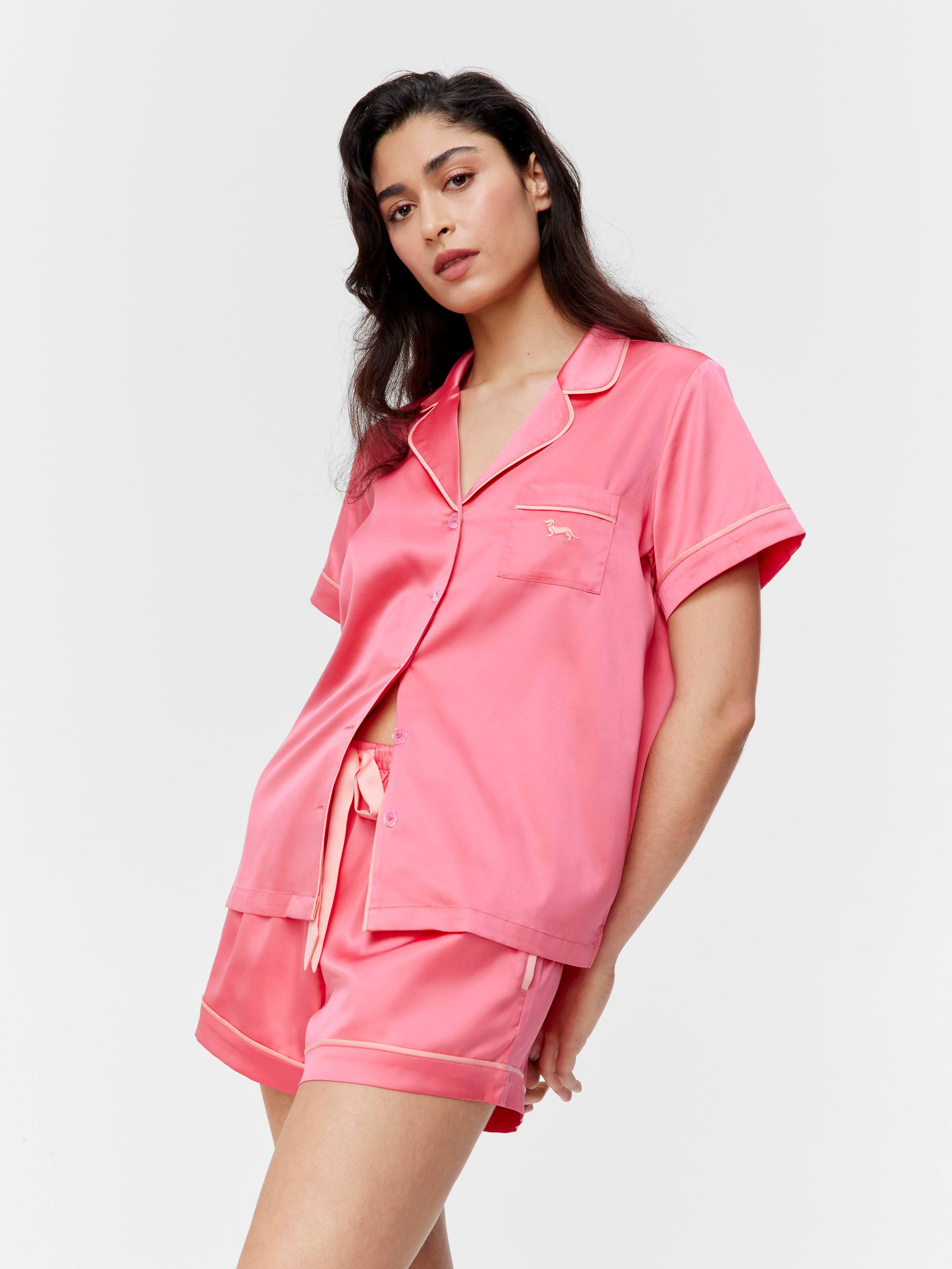 Watermelon Chic Satin Shortie Pj Set