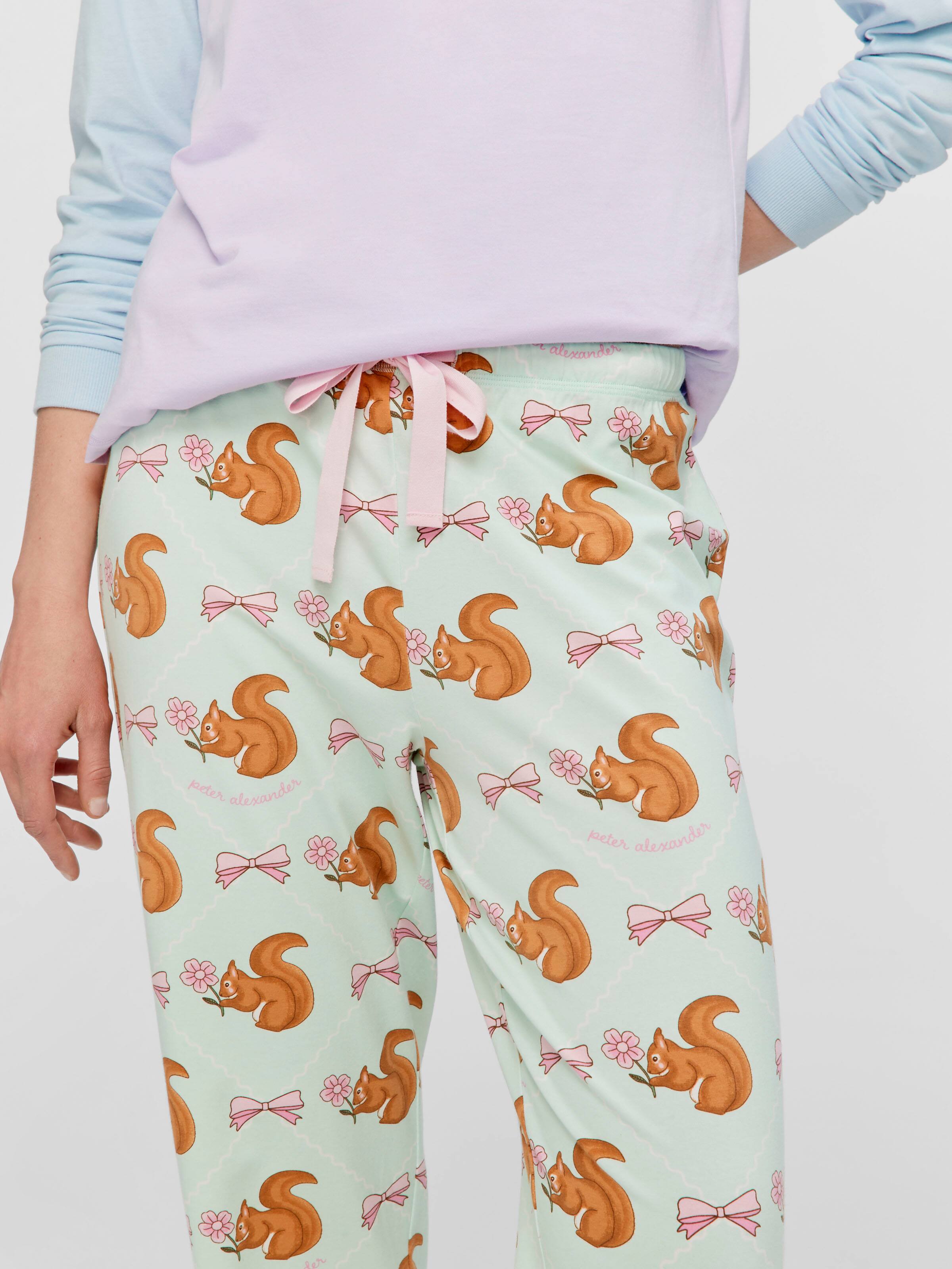Squirrel With Bows Tapered Pj Pant
