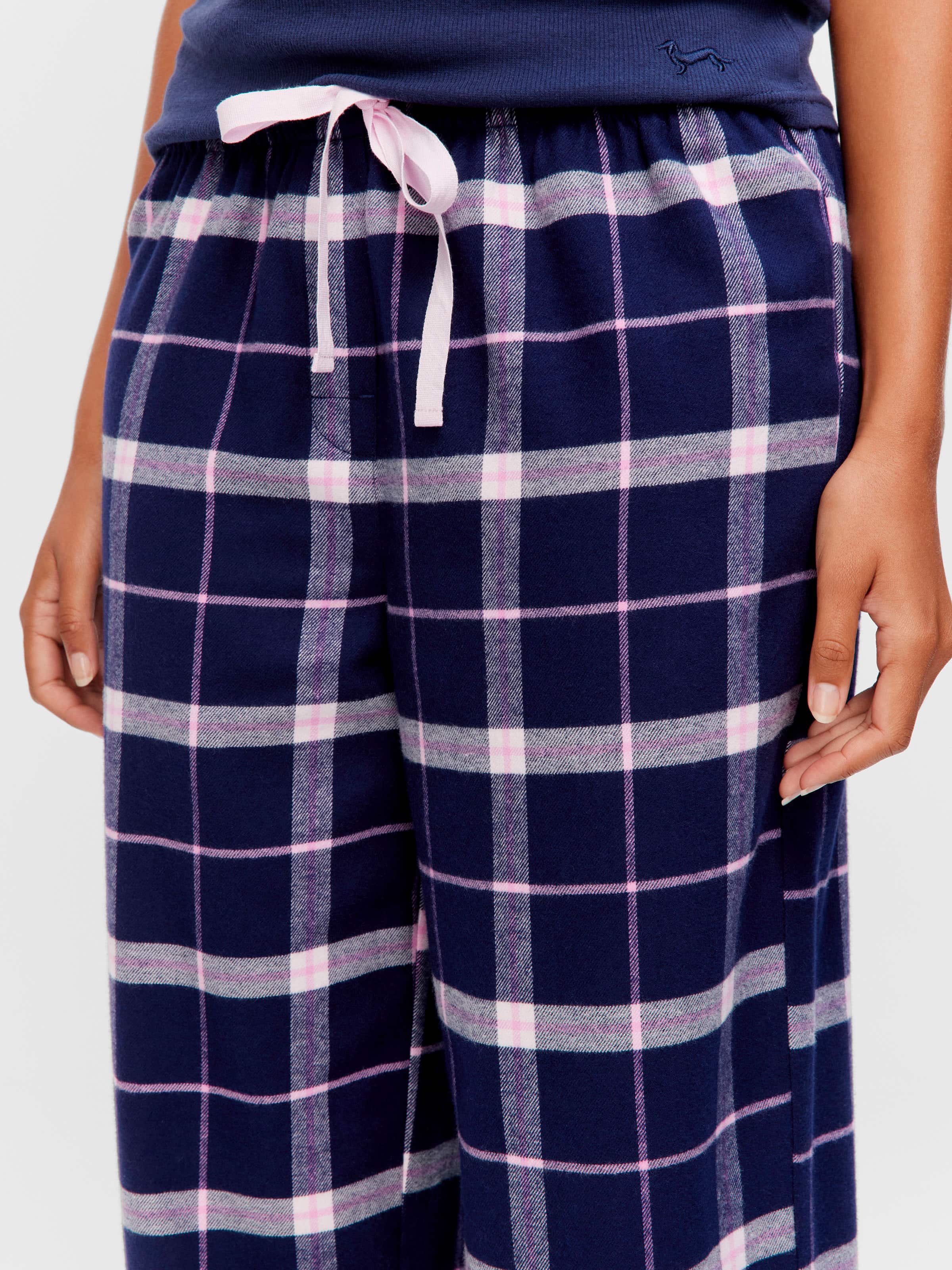 Navy Check 100% Cotton Flannelette Classic Pj Pant