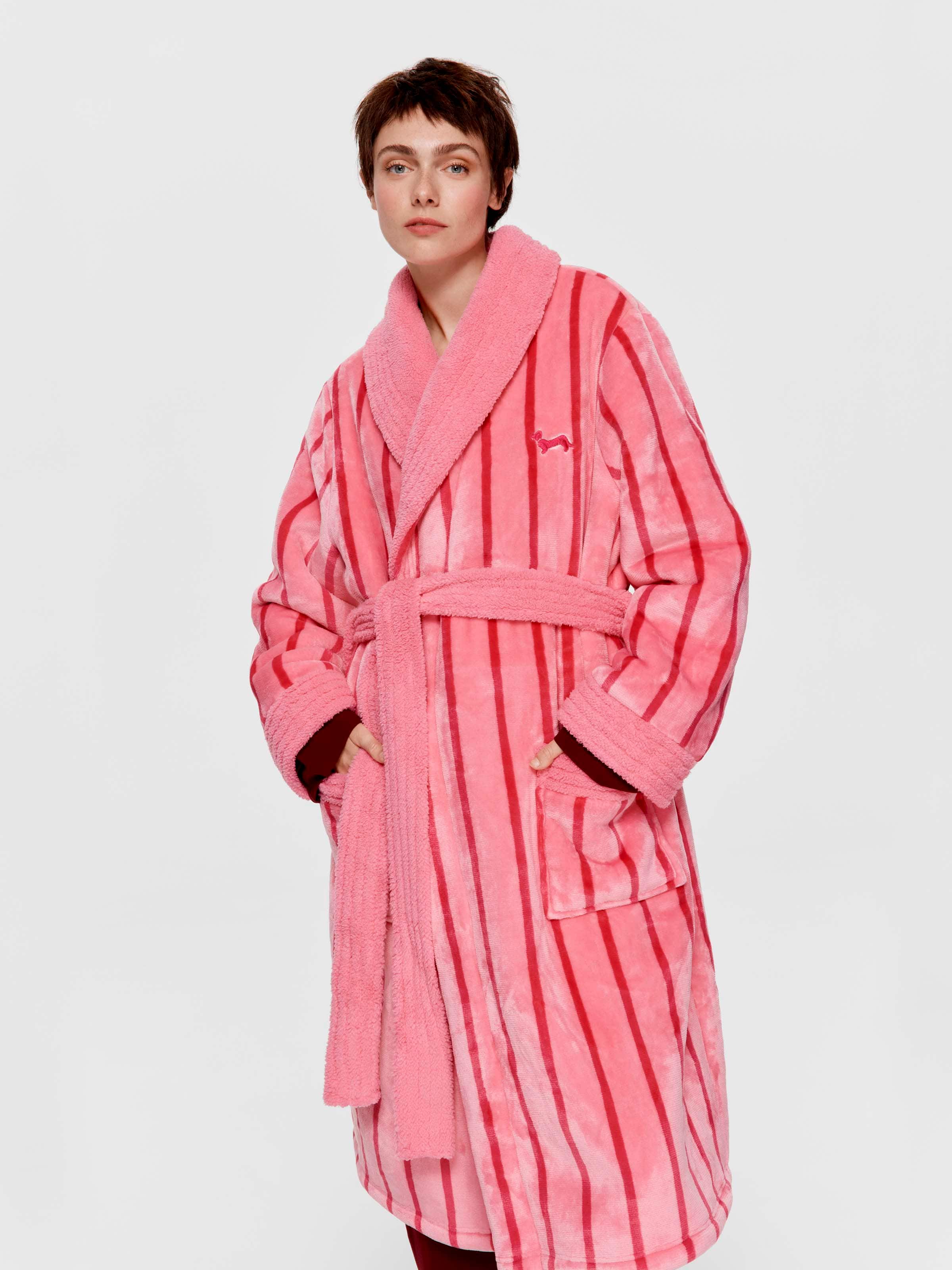 Pink Stripe Velour Gown