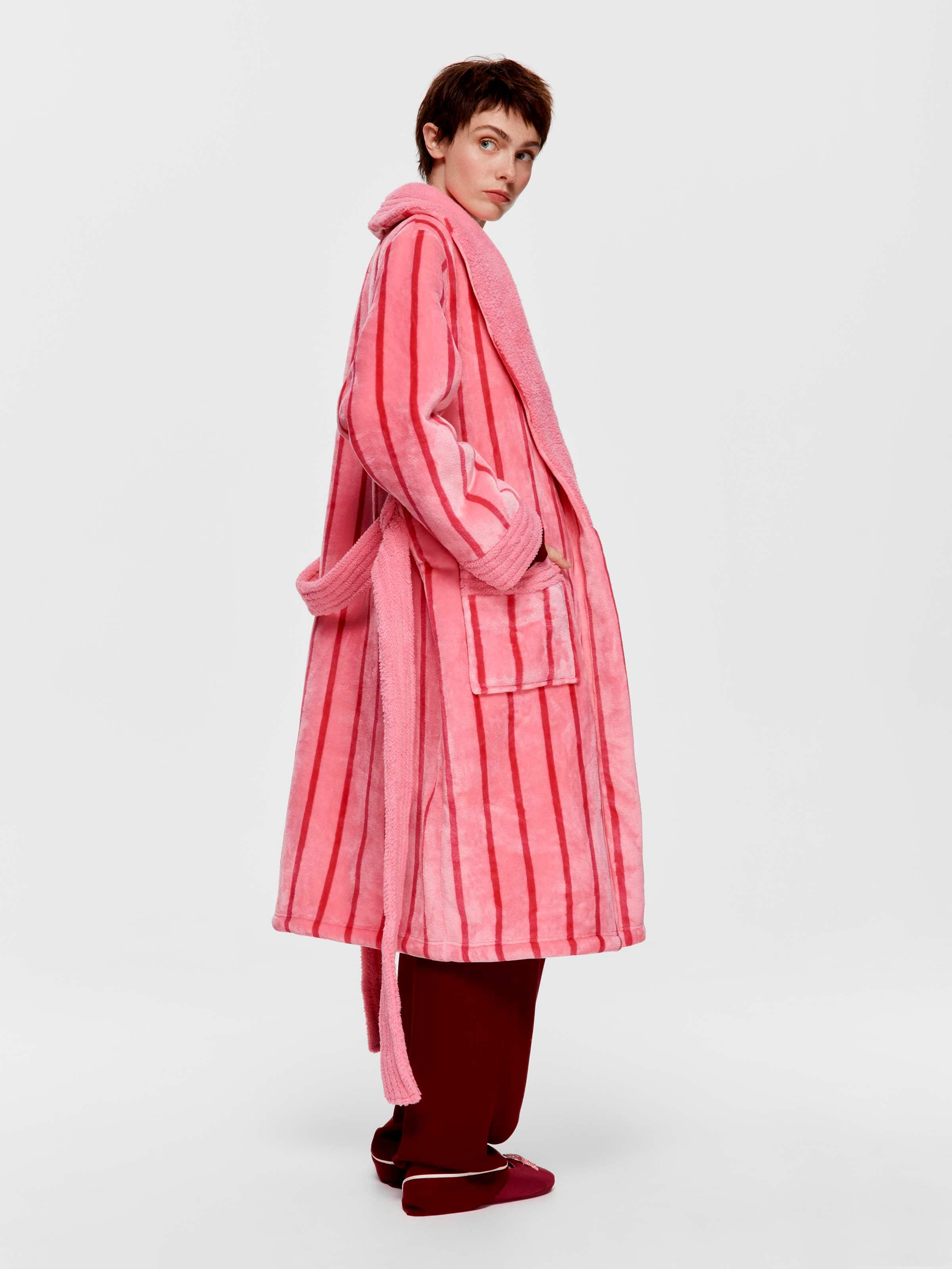 Pink Stripe Velour Gown