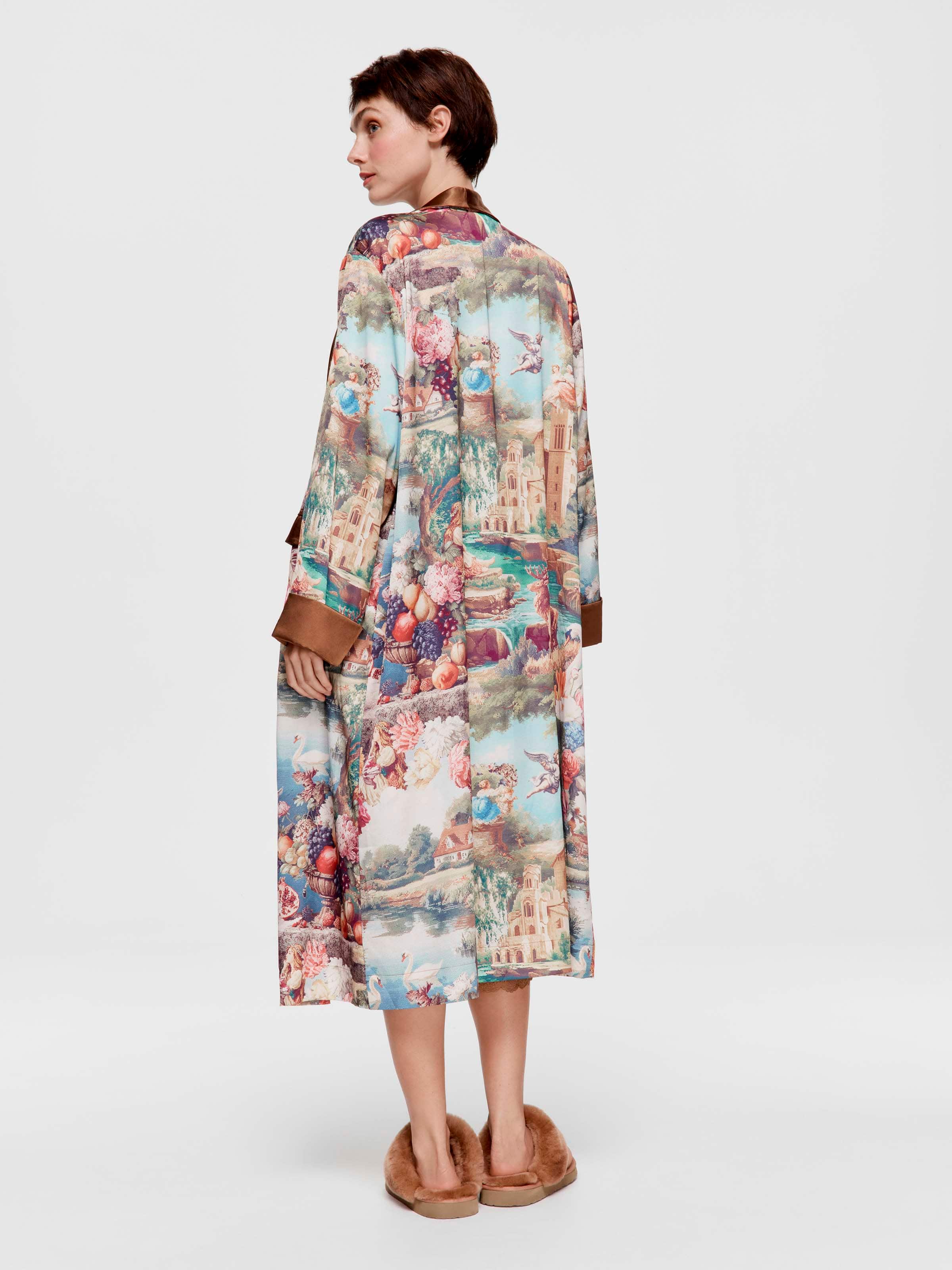 Tapestry Satin Fashion Gown