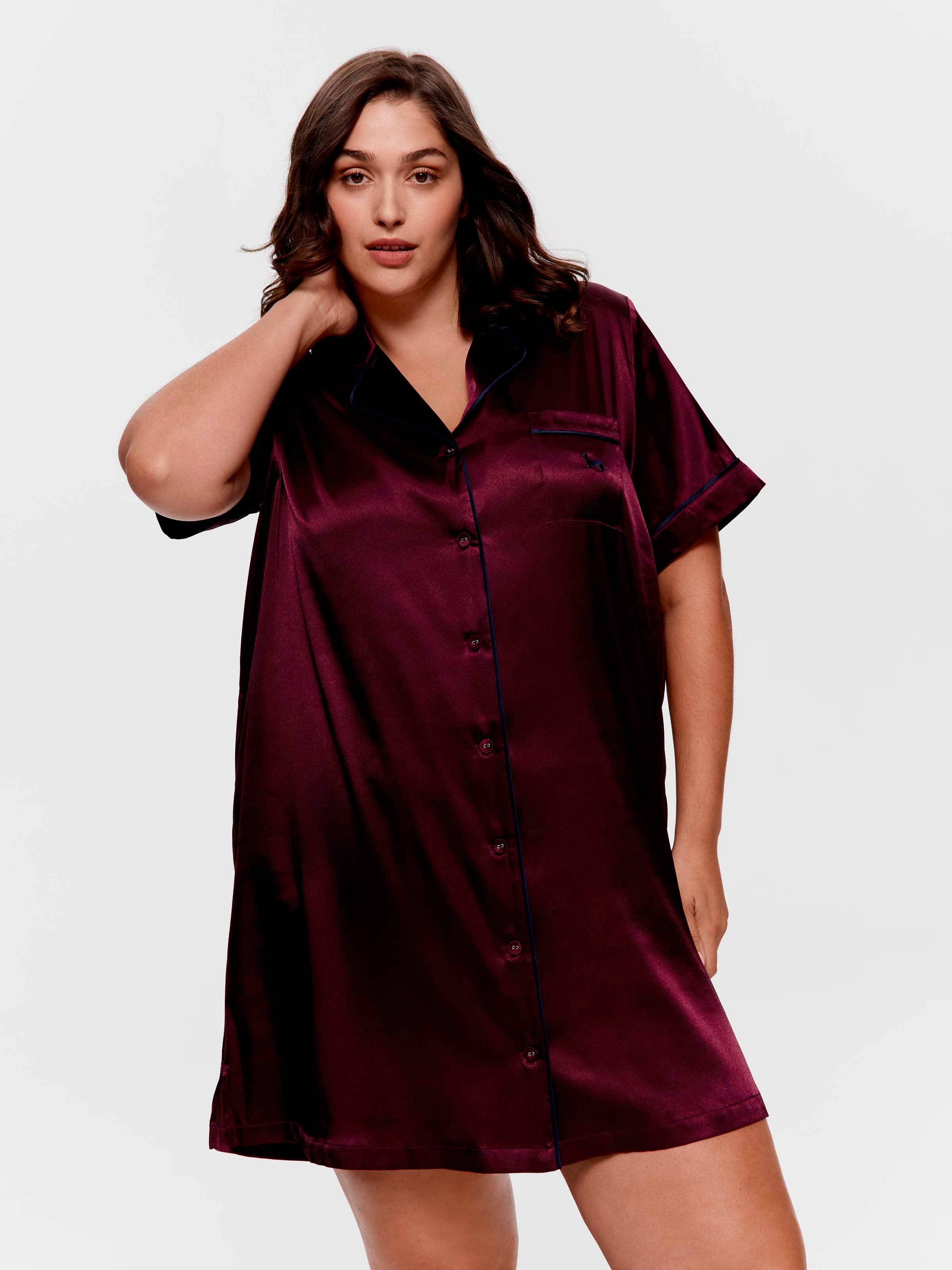P.A. Plus Berry Satin Nightshirt