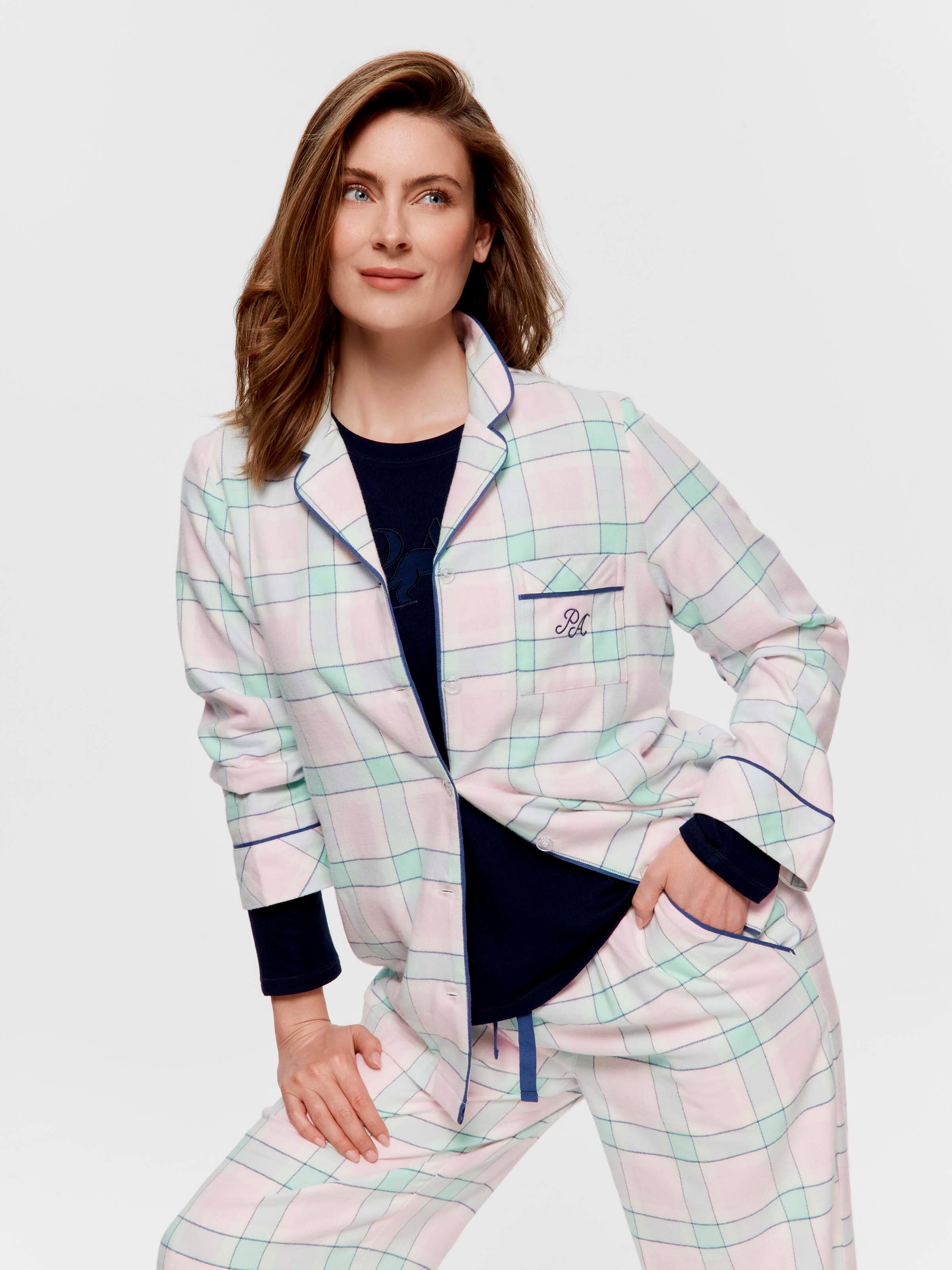 Mint Check 100% Cotton Flannelette Classic Pj Set