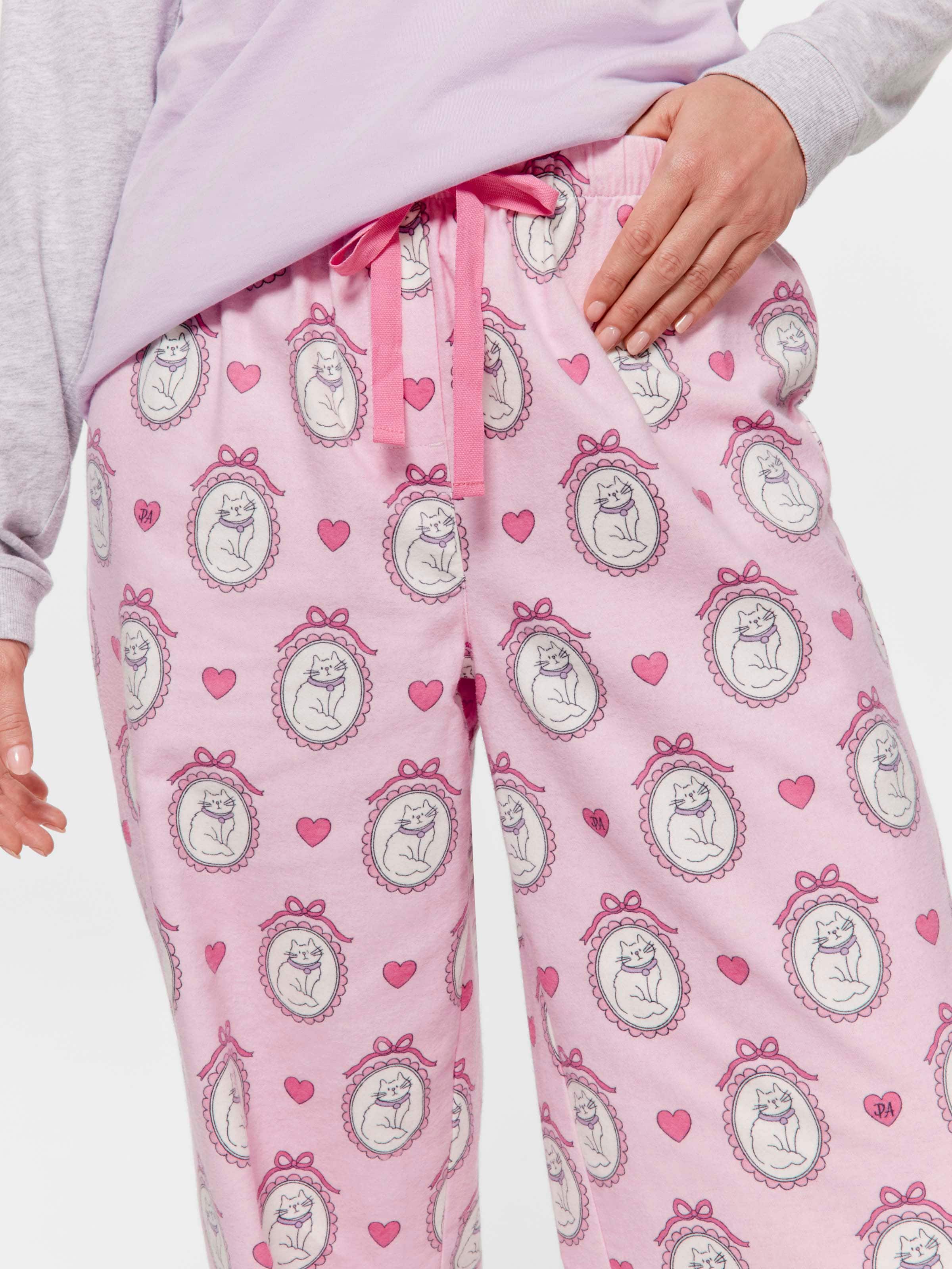 Framed Cats 100% Cotton Flannelette Classic Pj Pant