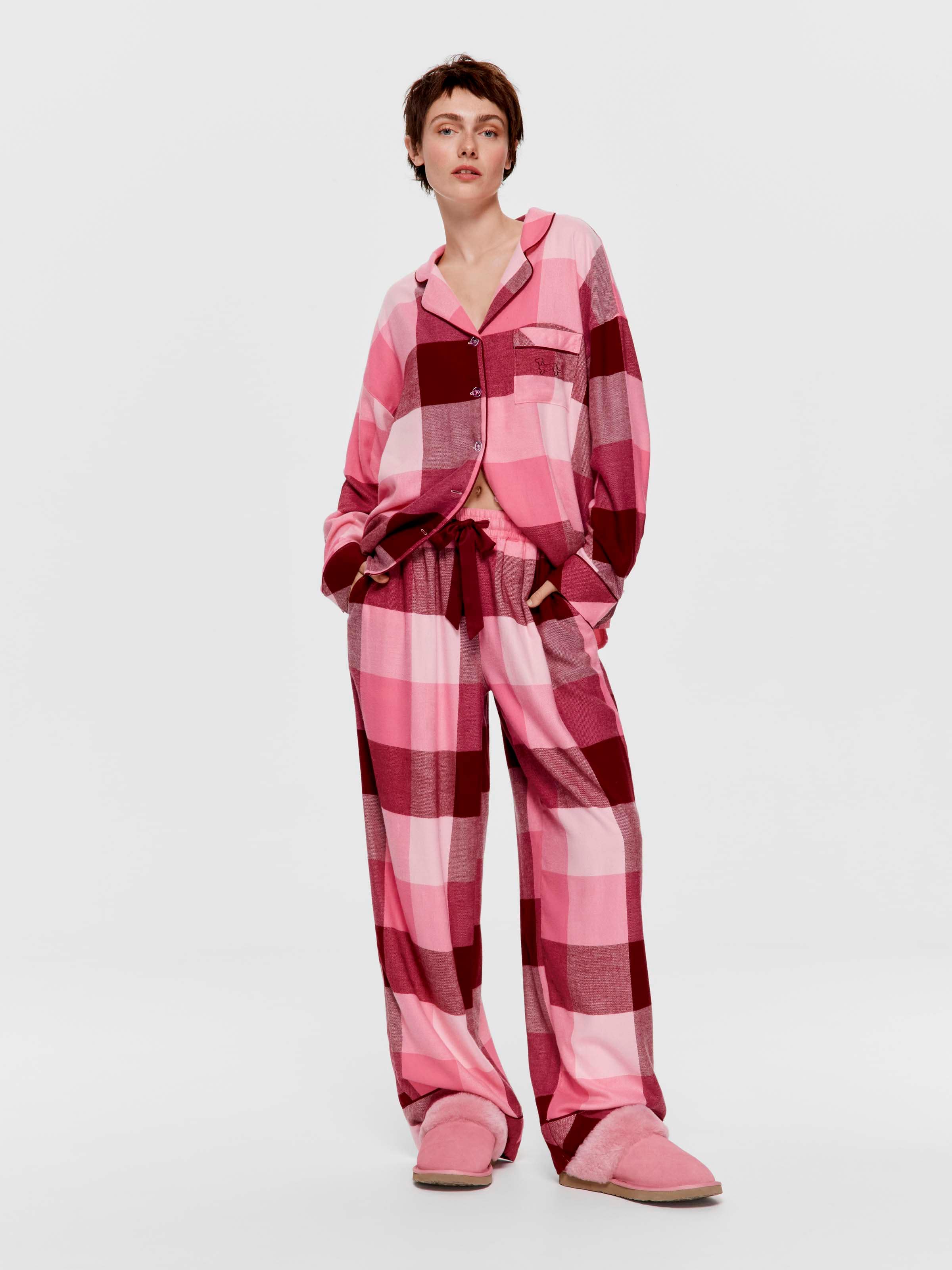 Wine Buffalo Check Bamboo Flannelette Pj Set