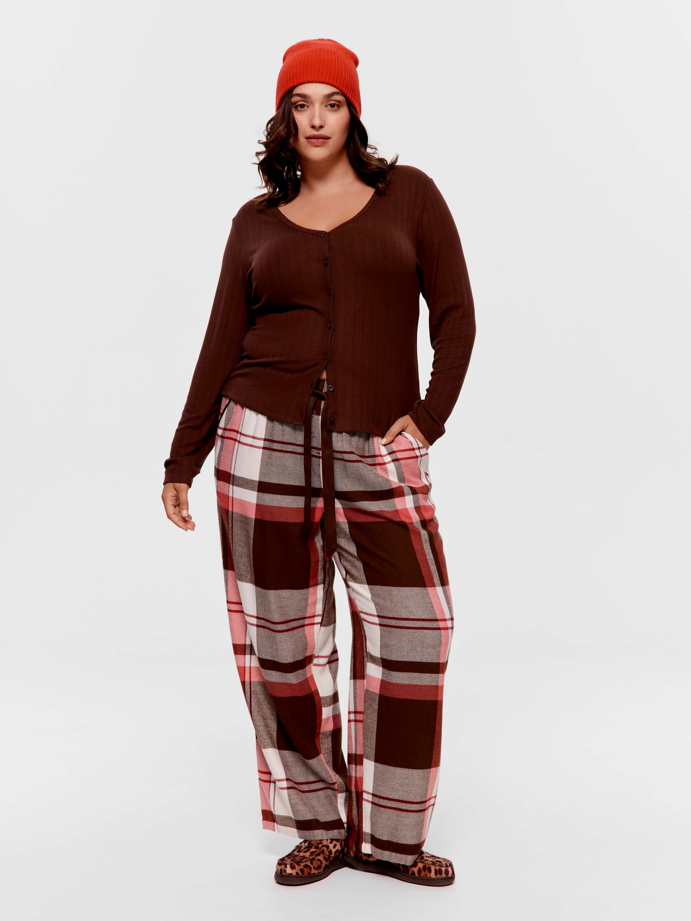 P.A. Plus Cherry Chocolate Bamboo Flannelette Classic Pj Pant