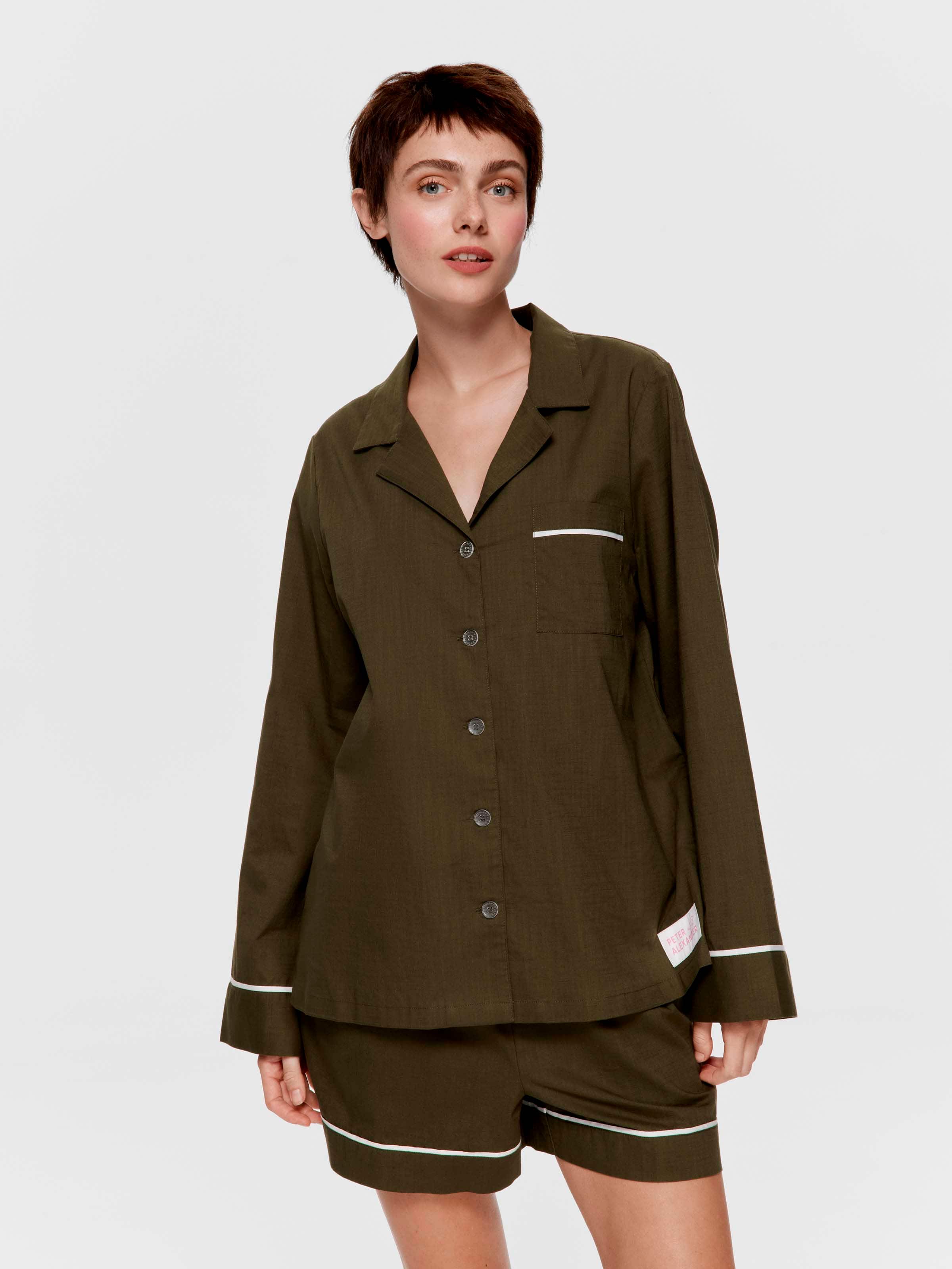 Olive 100% Cotton Long Sleeve Shirt