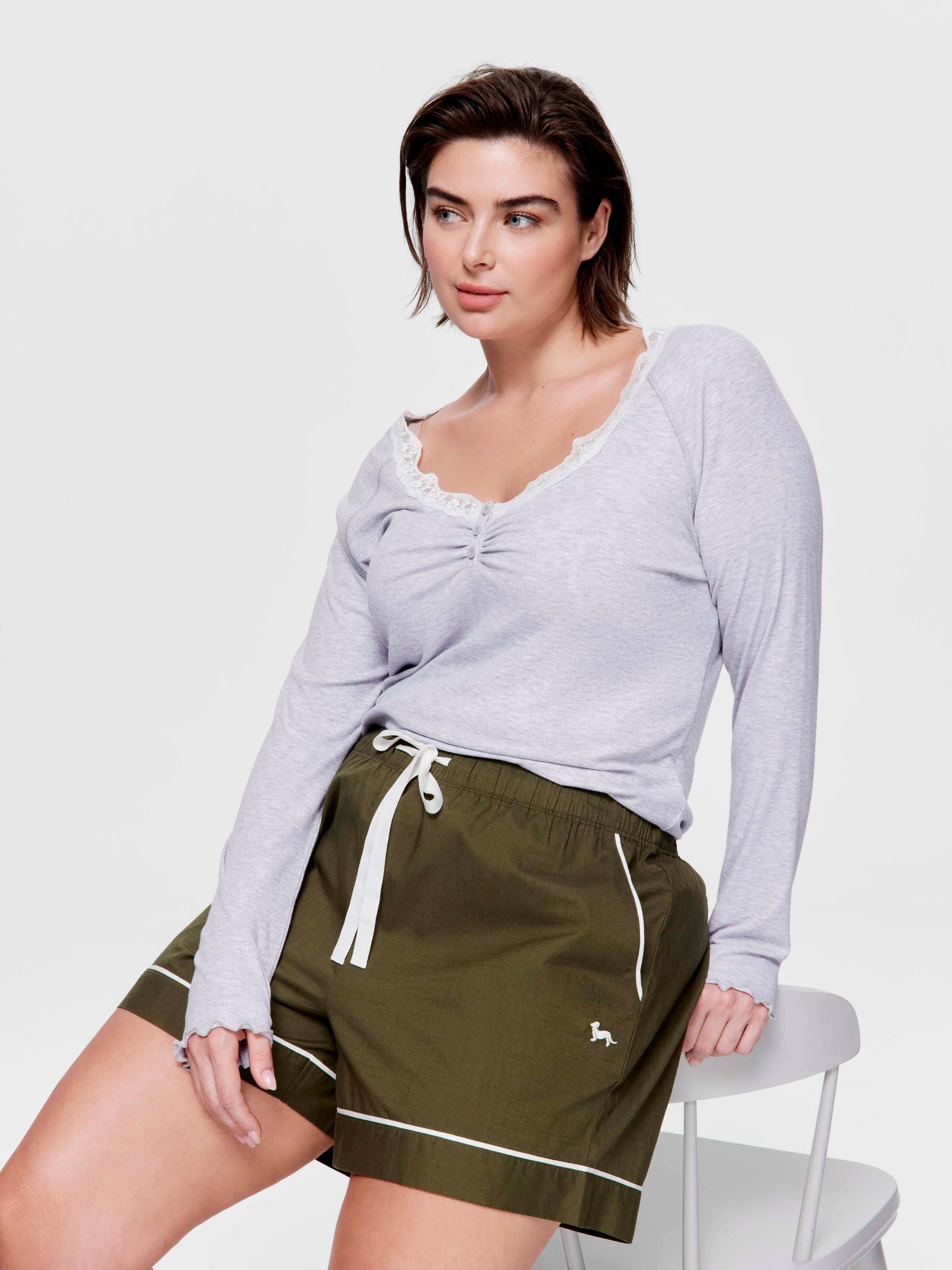 P.A. Plus Olive 100% Cotton Mid Short