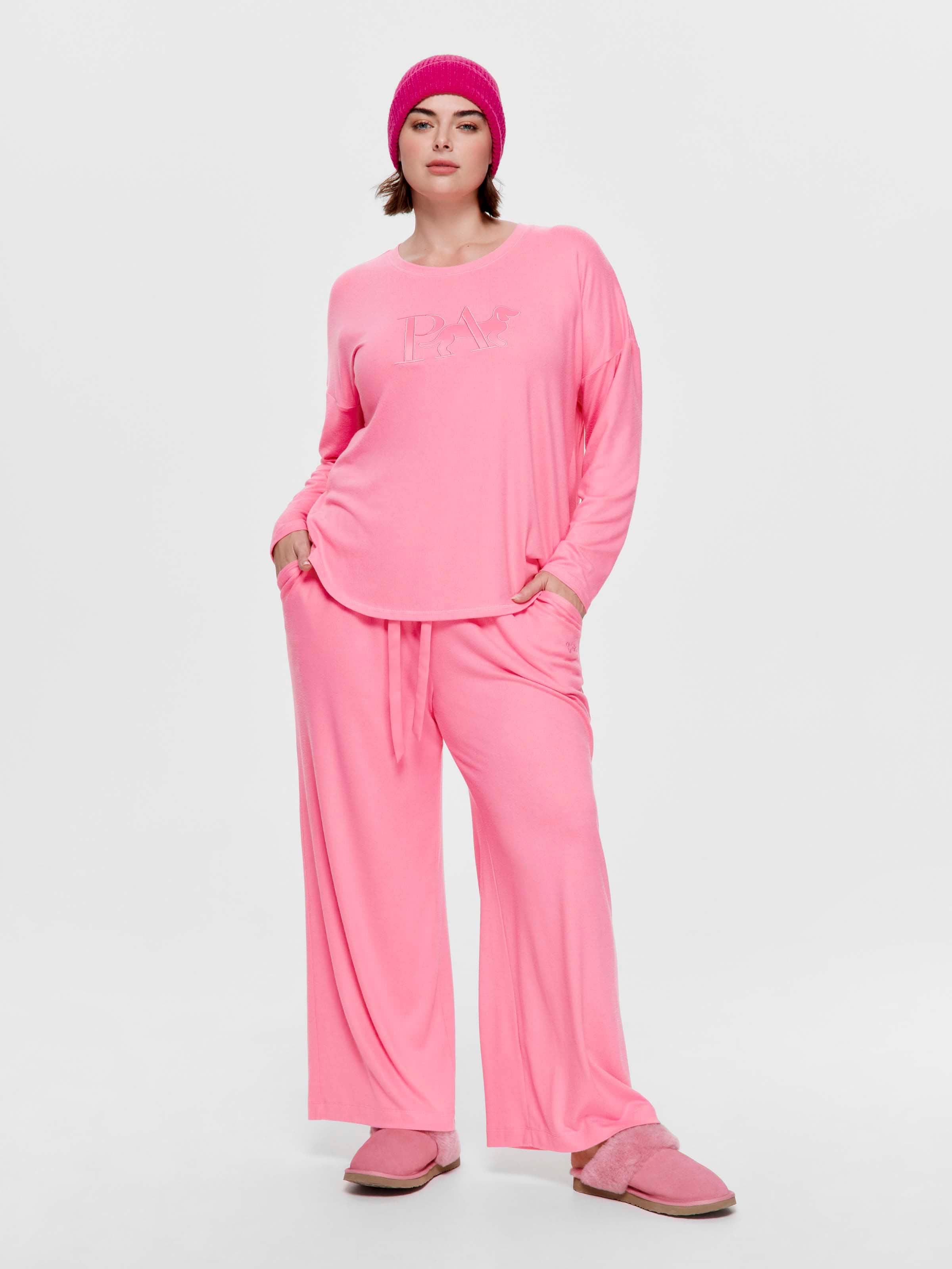 P.A. Plus Pink Lemonade Logo Plush Sweater