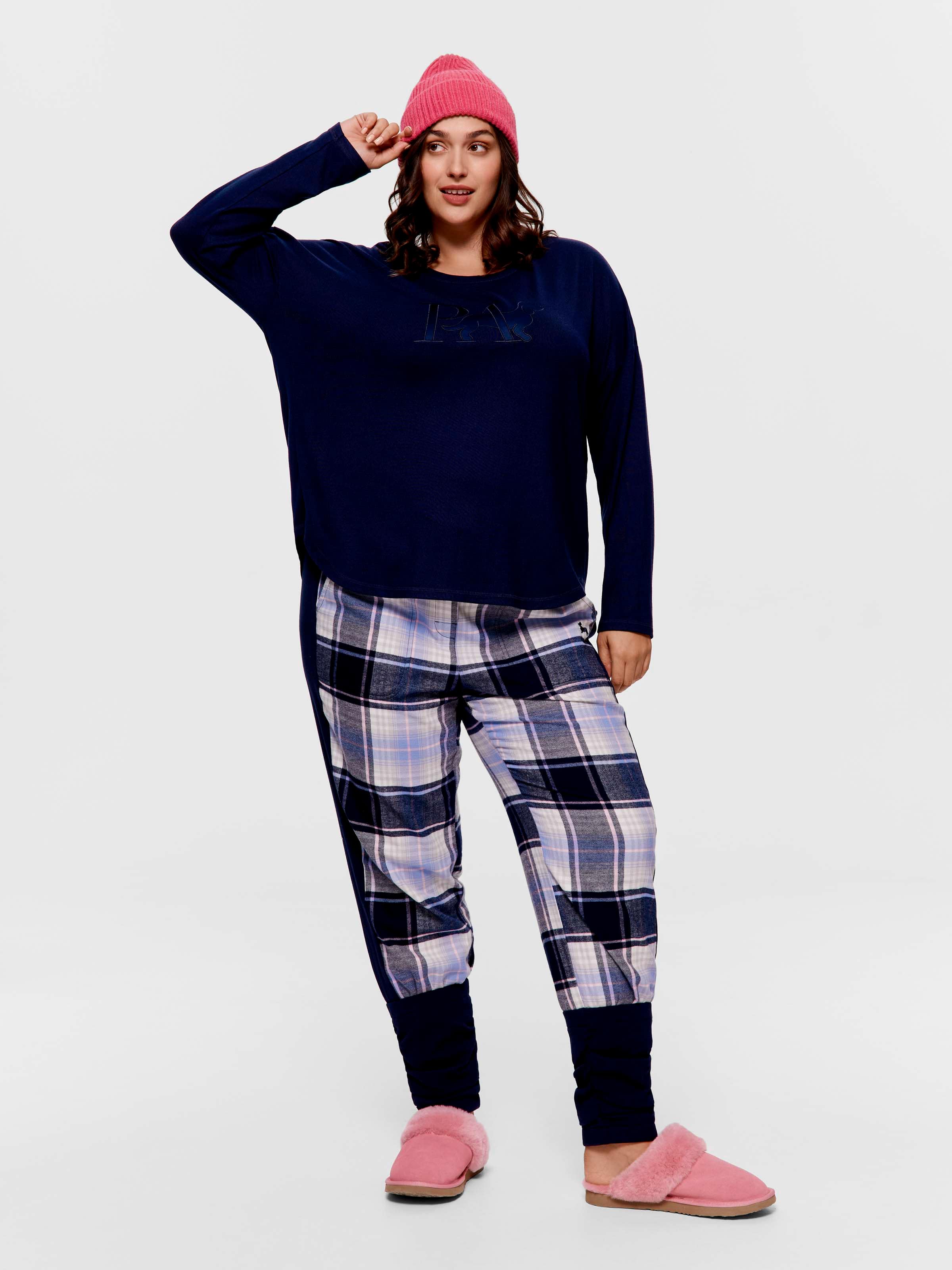 P.A. Plus Navy Logo Plush Sweater