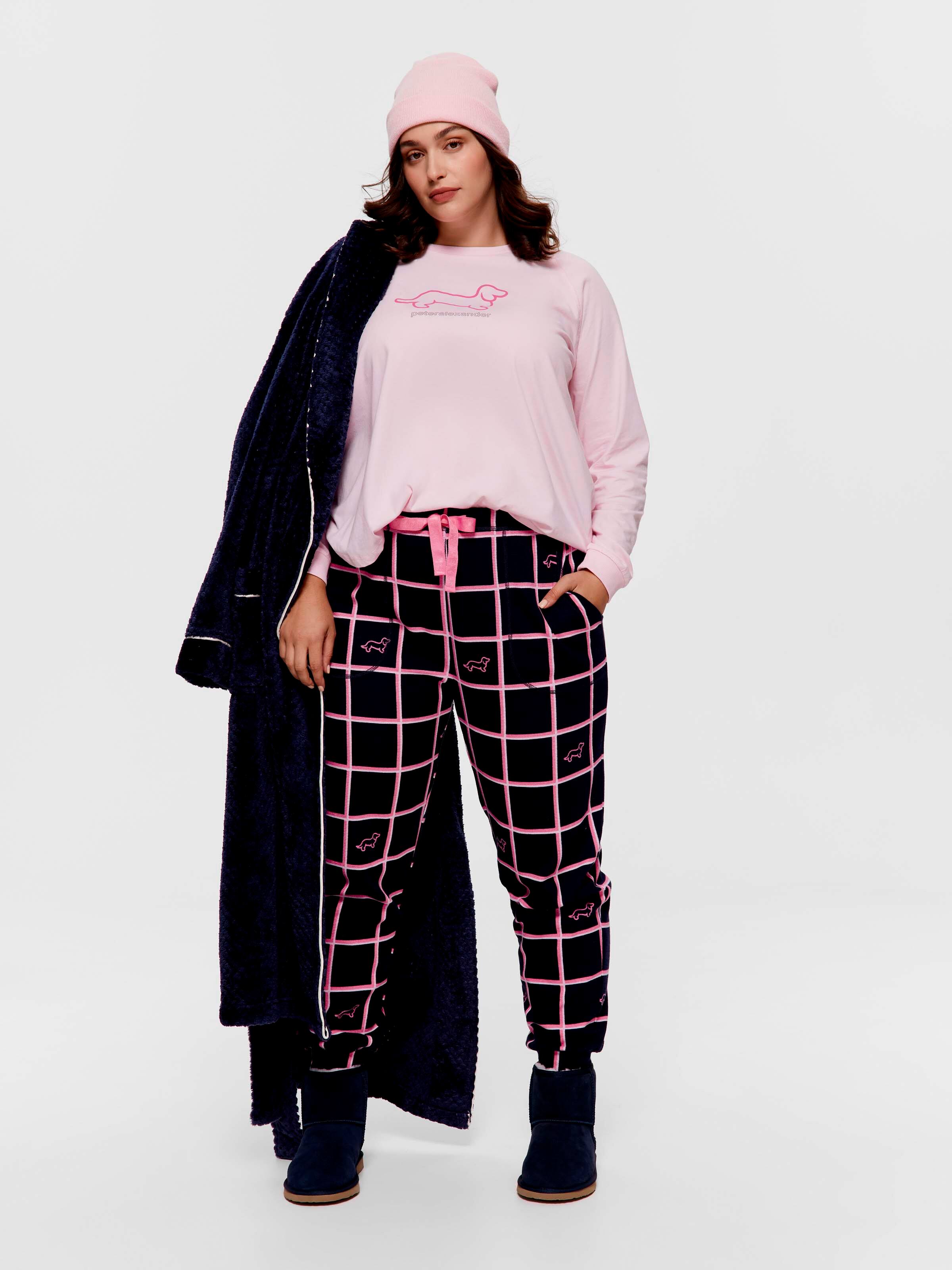 P.A. Plus Navy Windowpane Waffle Easy Pj Pant