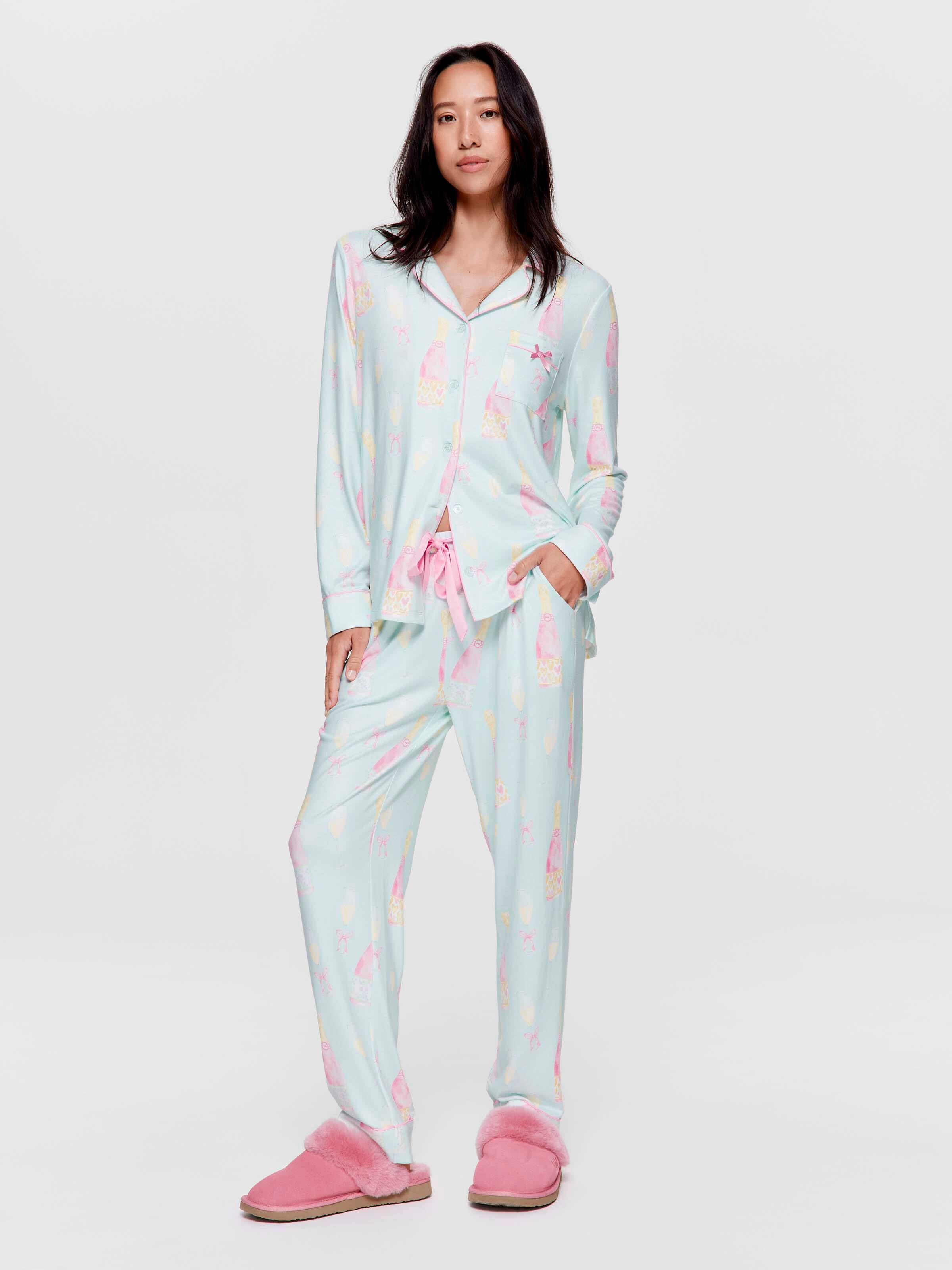 Champagne Time Plush Long Pj Set