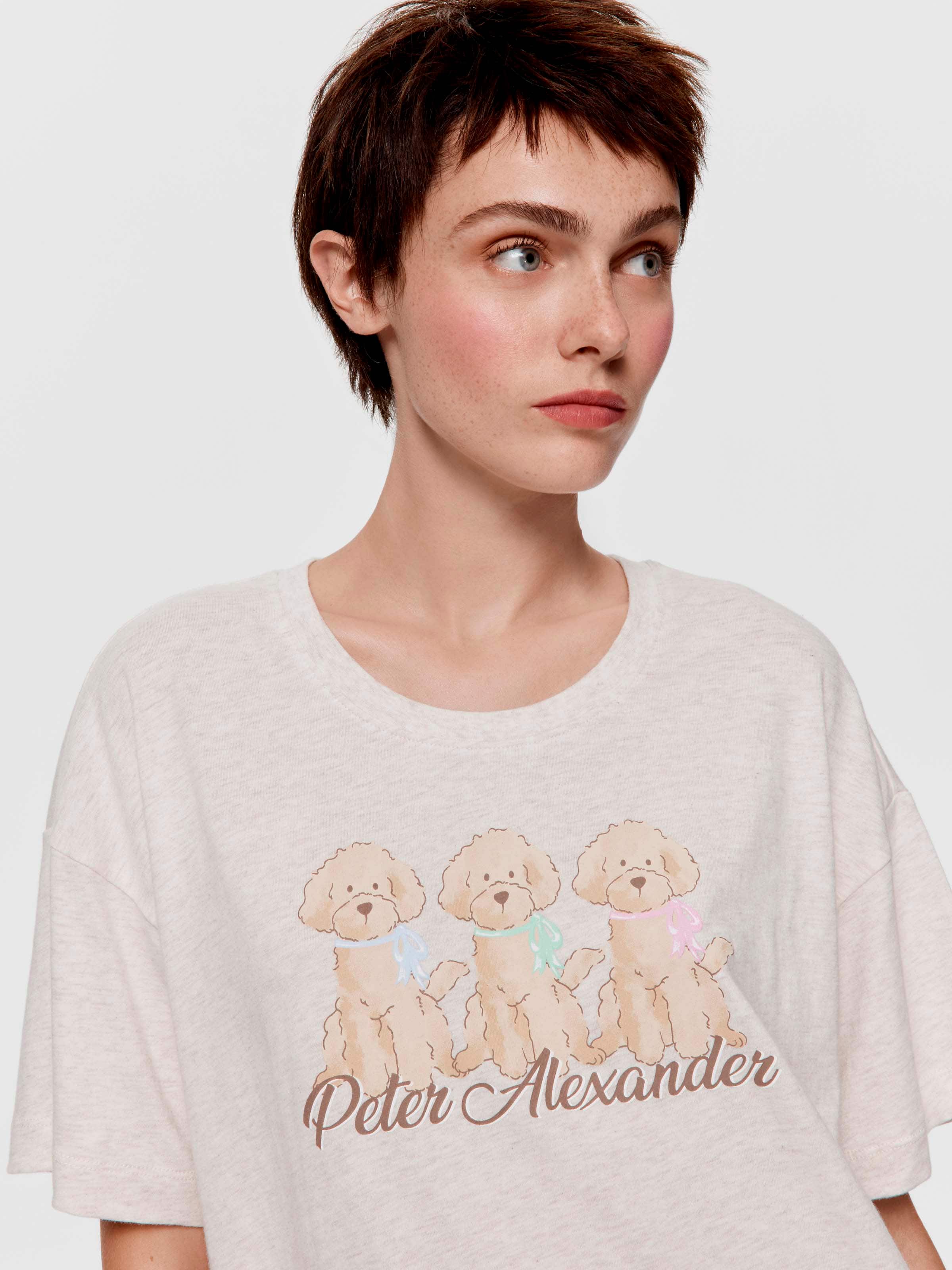 Cavoodle Bow Split Hem Sleep Tee