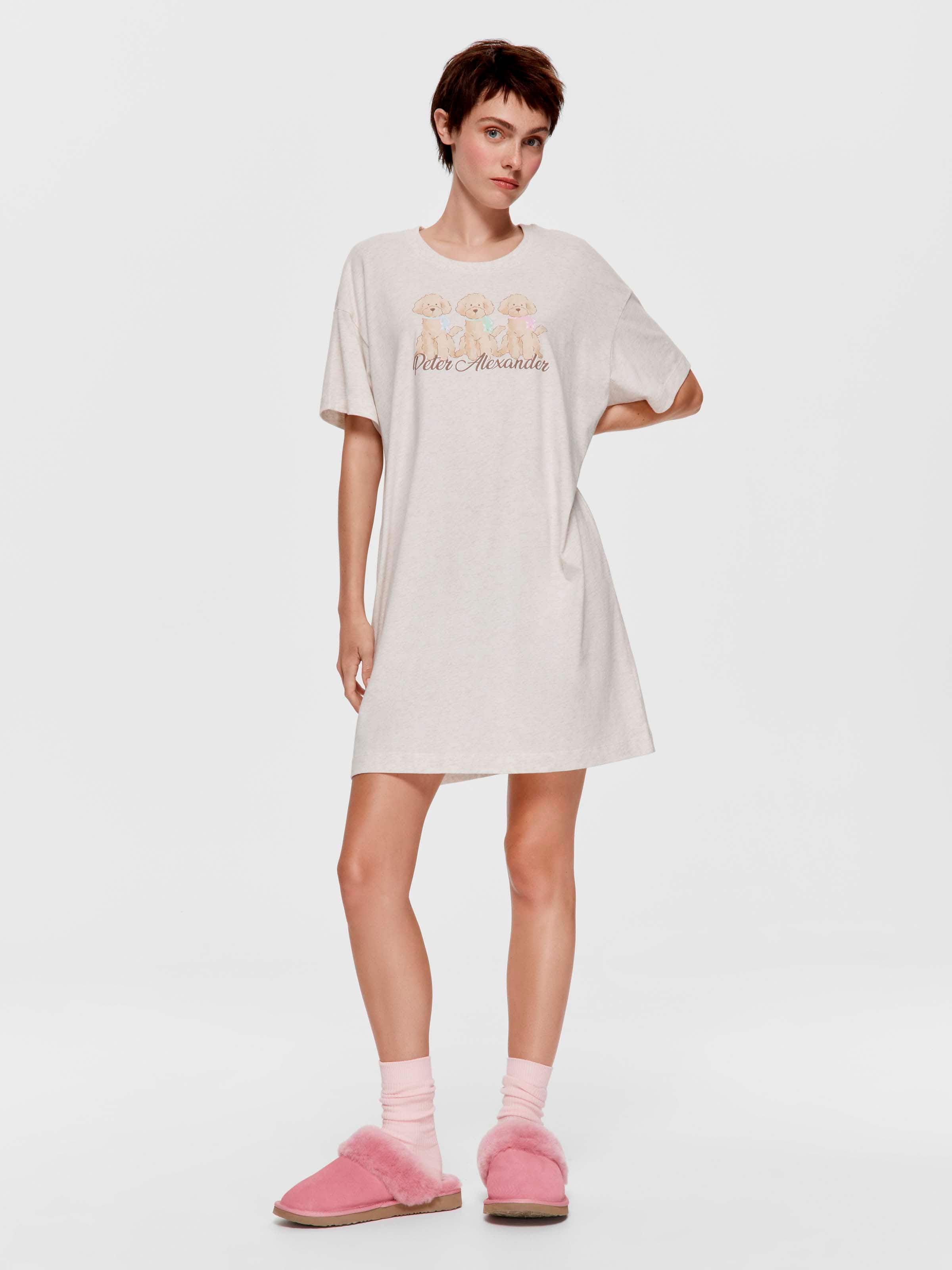 Cavoodle Bow Split Hem Sleep Tee