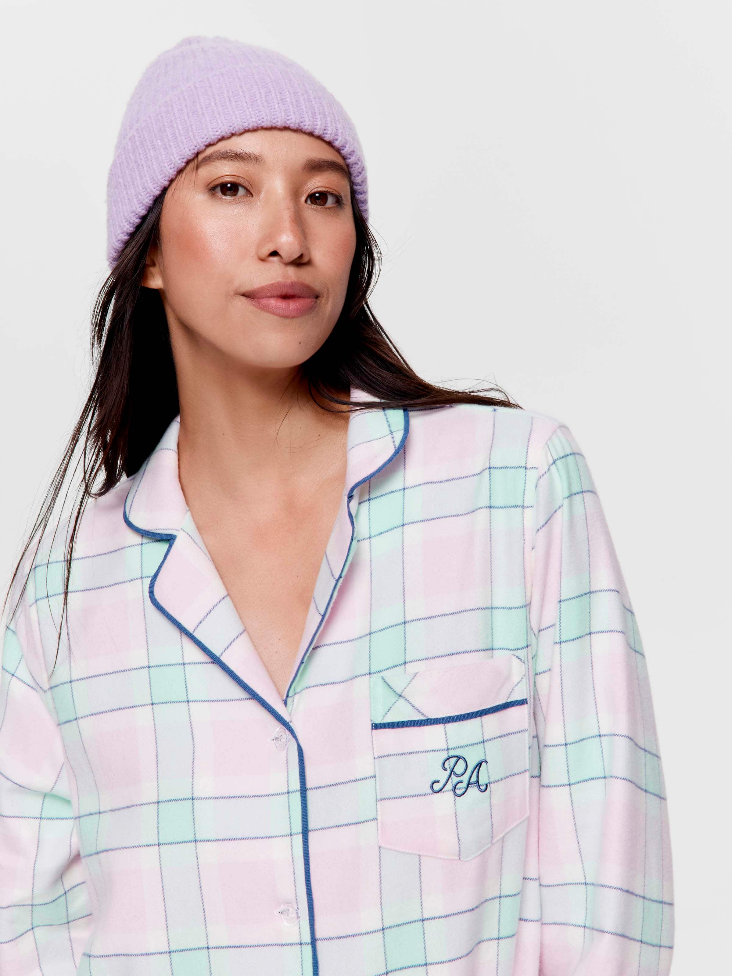 Mint Check 100% Cotton Flannelette Nightshirt