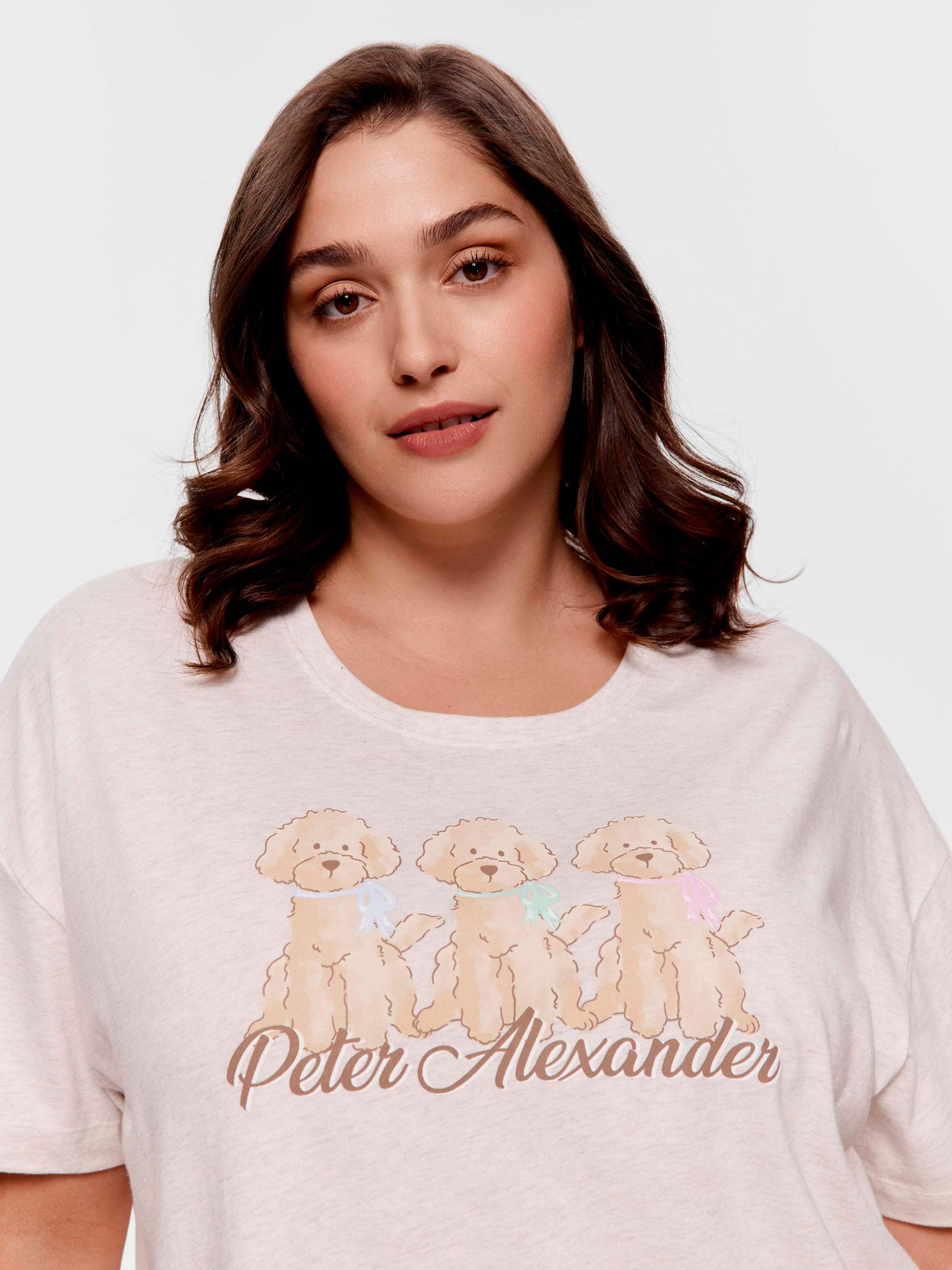 P.A. Plus Cavoodle Bow Split Hem Sleep Tee